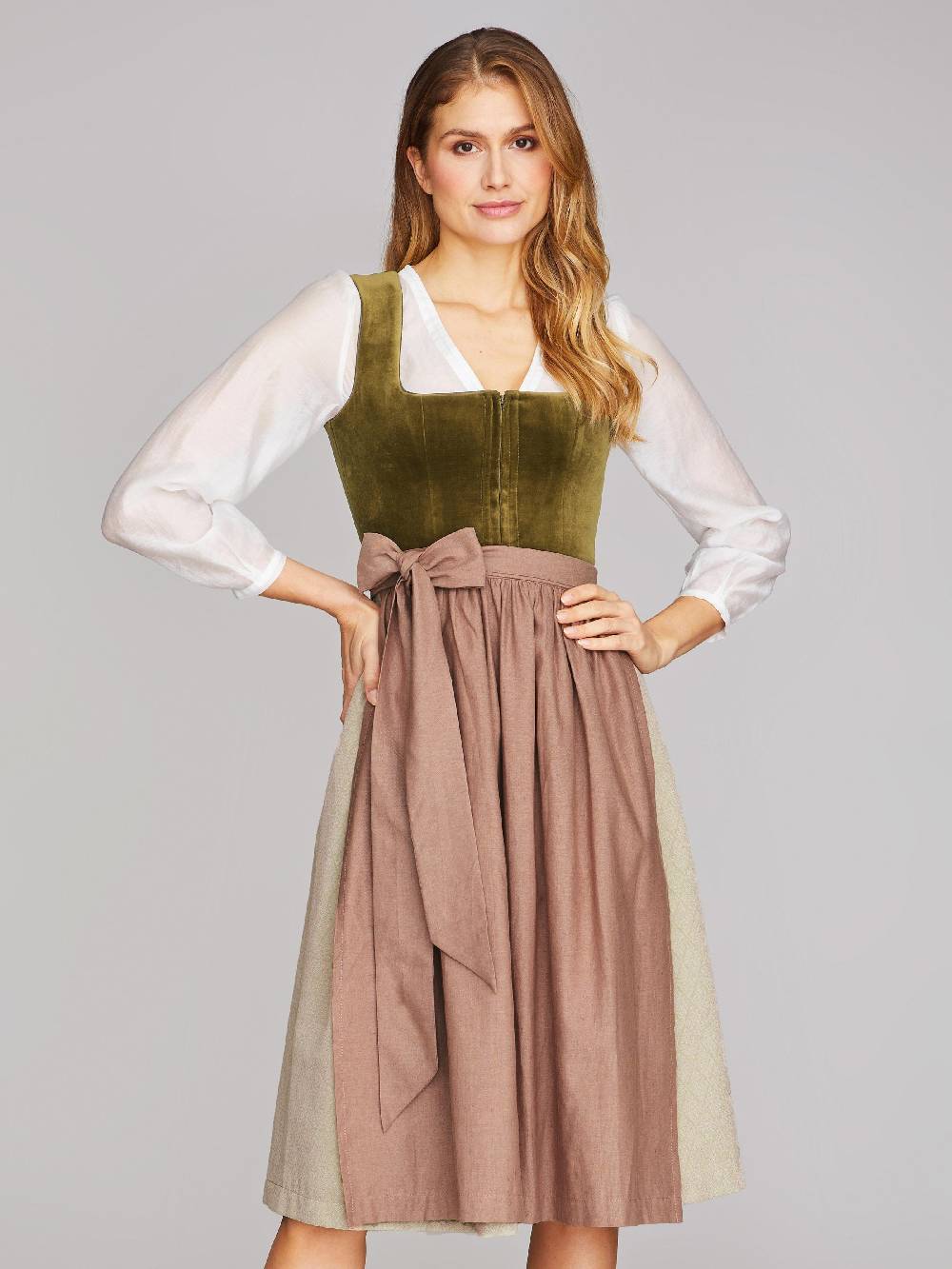 Limberry Olivgrünes Dirndl mit Samt-Mieder - DELILAH OLIVE Günstiger Verkauf