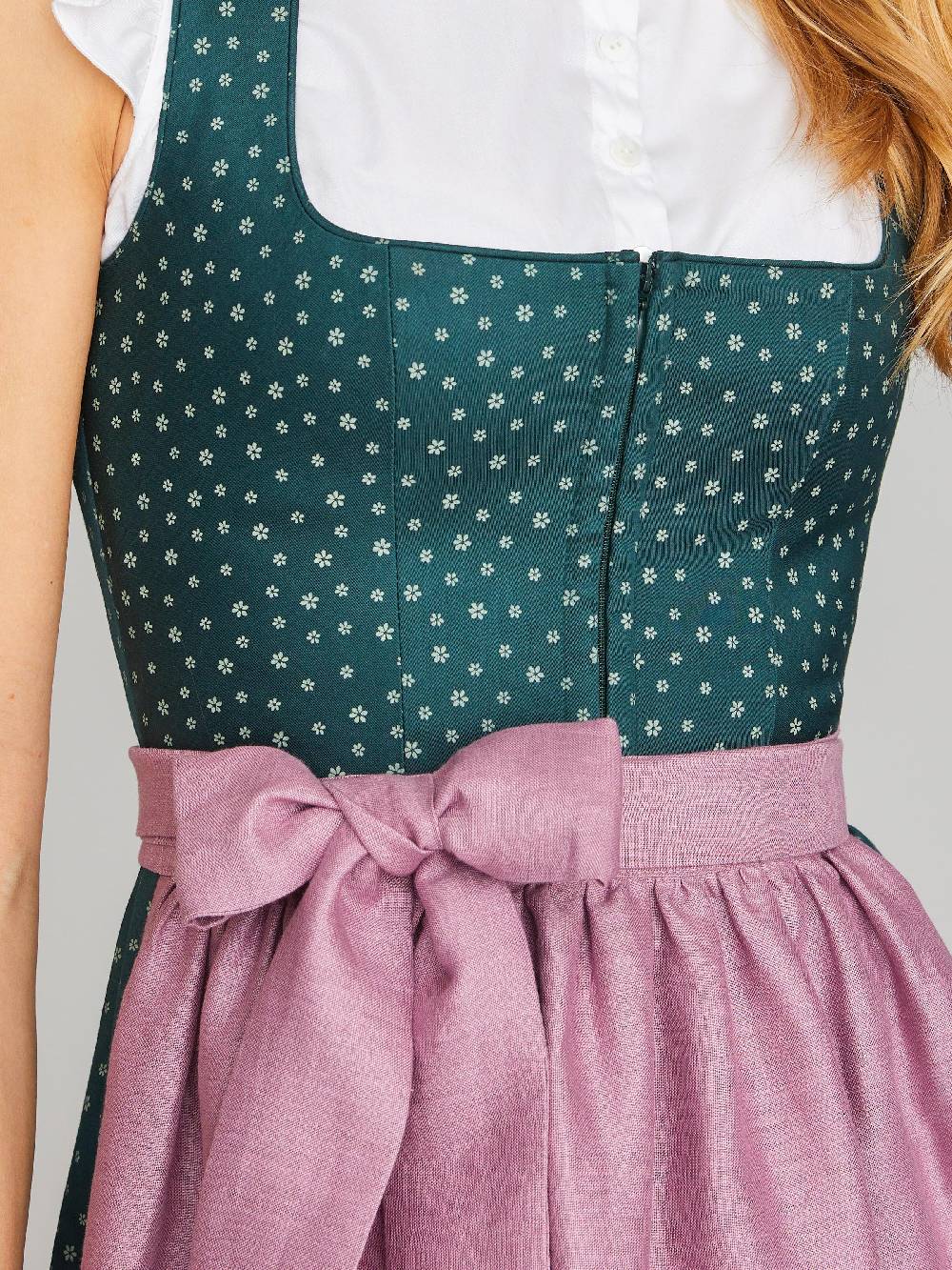 Limberry Grünes Waschdirndl mit Streublumen - OPHELIA EMERALD Fabrikverkauf