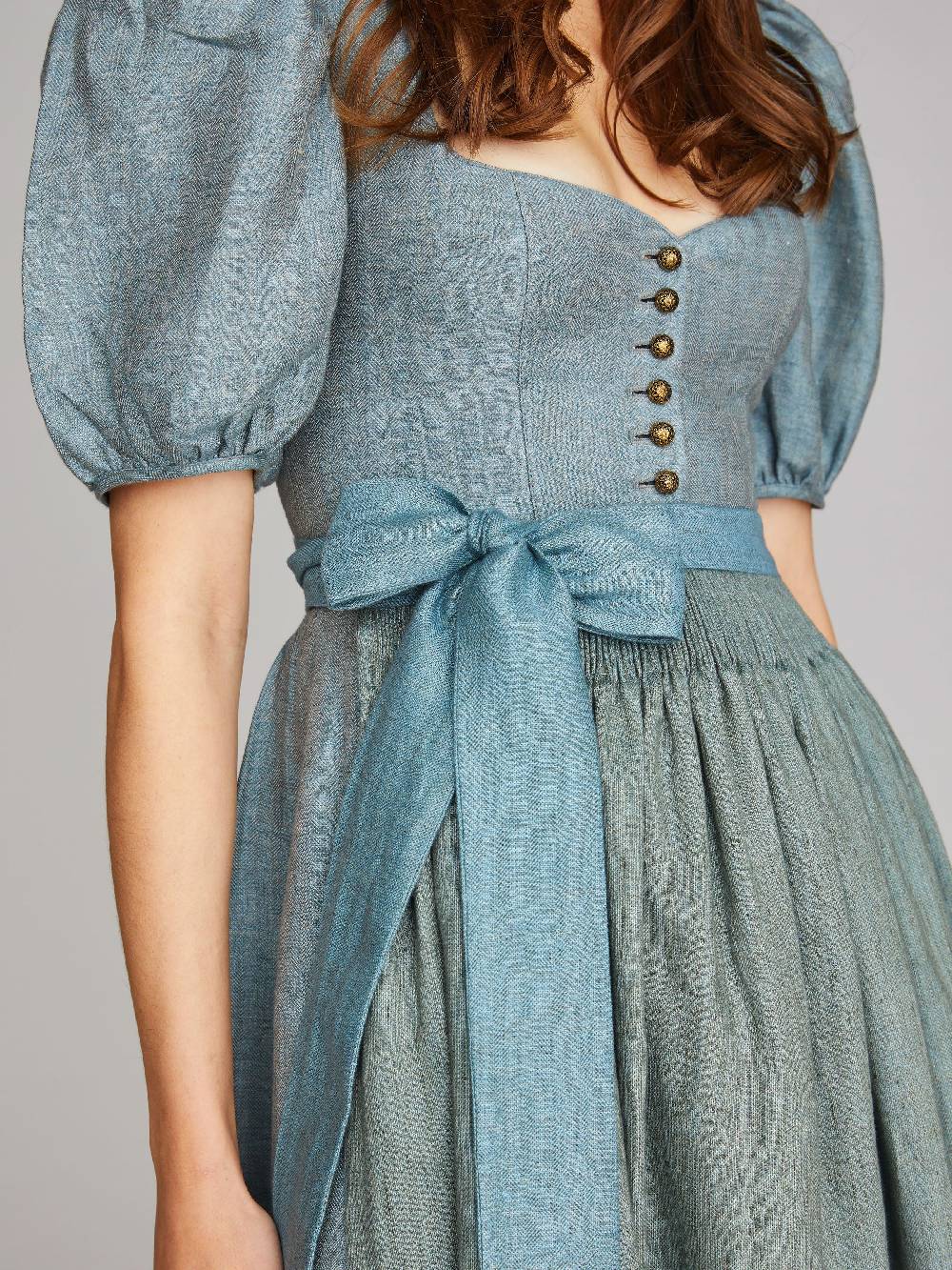 Limberry Blaues Dirndl mit Ärmeln - LINA ARONA BLUE Kostenloser Versand