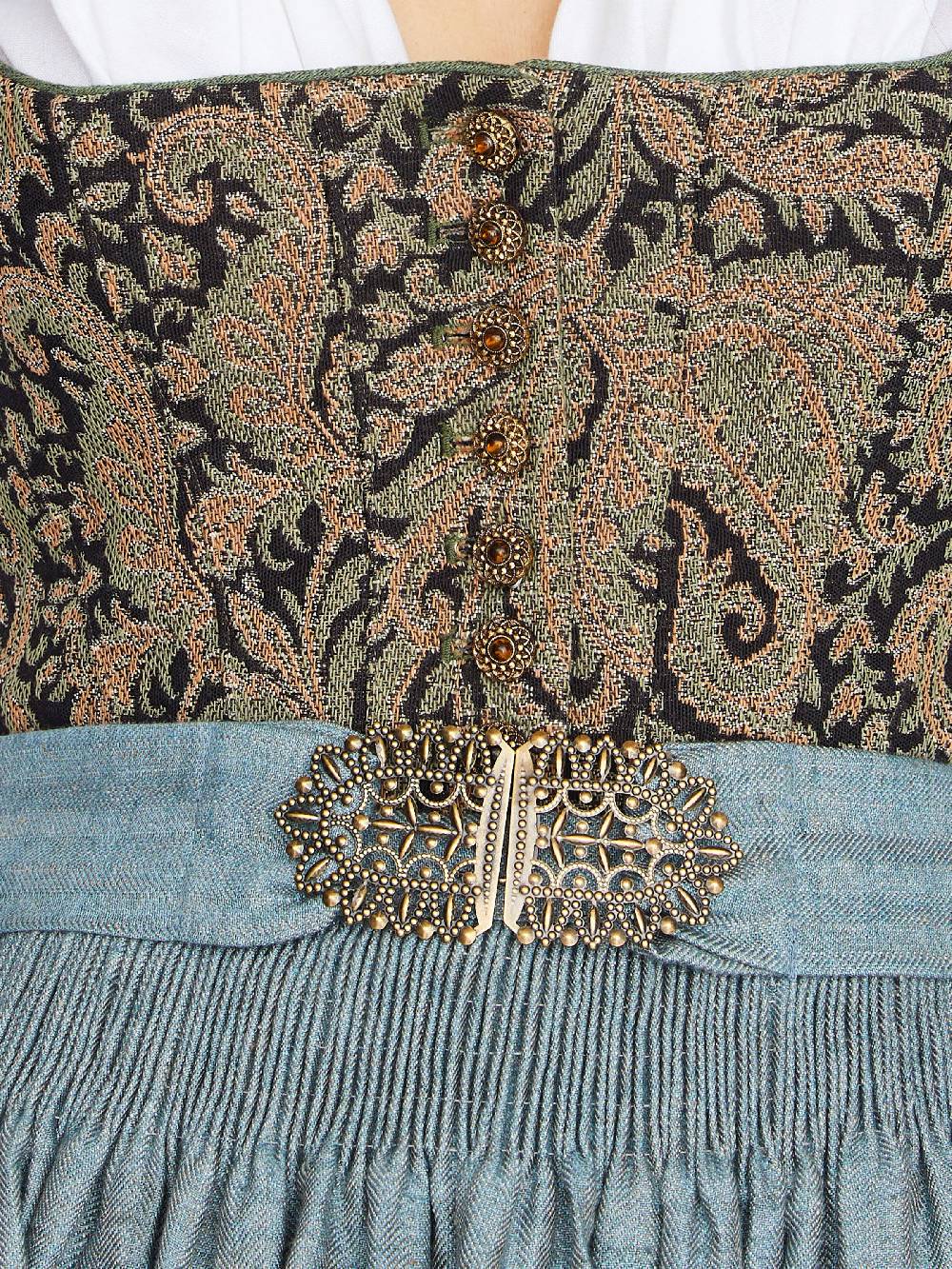 Limberry Gemustertes Dirndl mit Leinen-Mieder - ANNABELLE SCHWARZ Limitierter Zeitrabatt