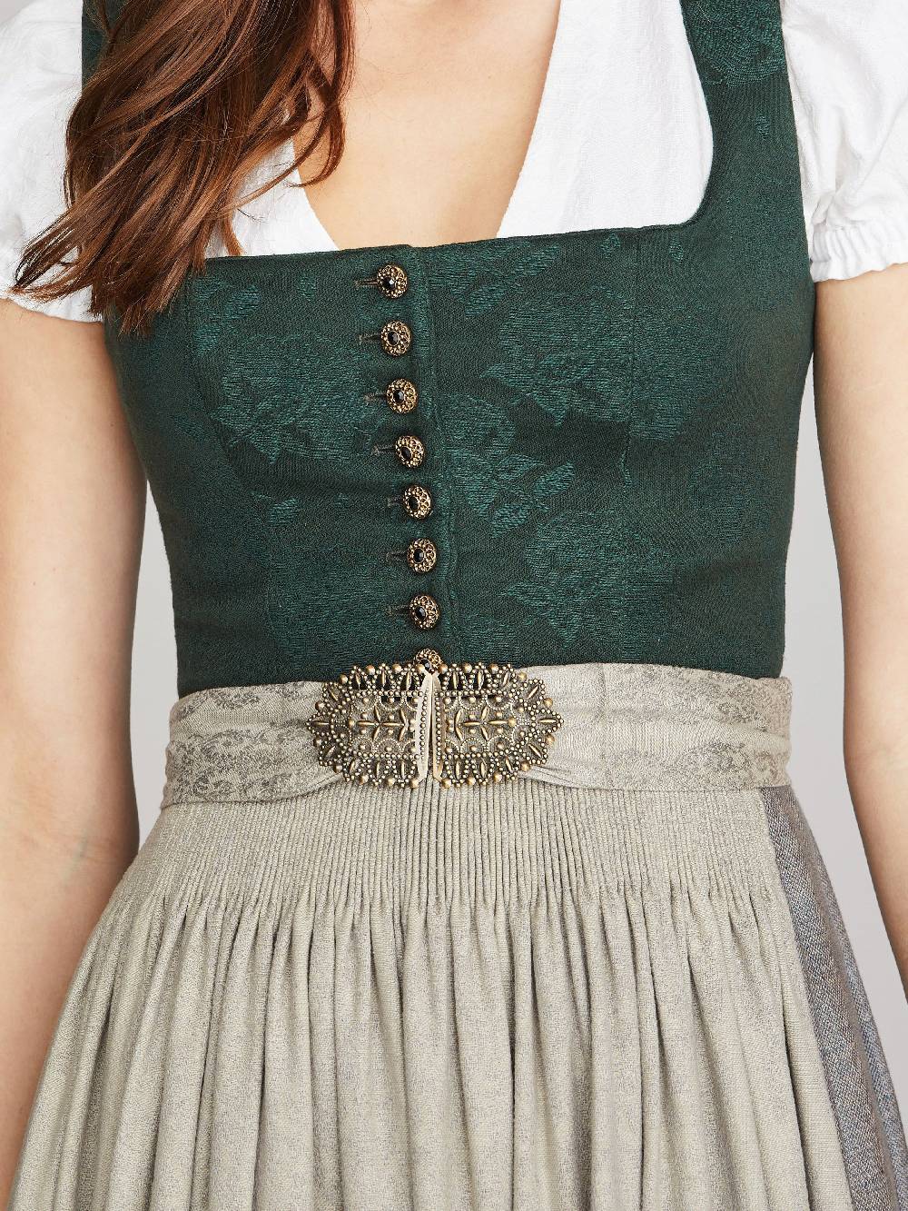 Limberry Tannengrünes Dirndl mit Blumen-Muster - MONIKA TANNE Saisonschlussverkauf