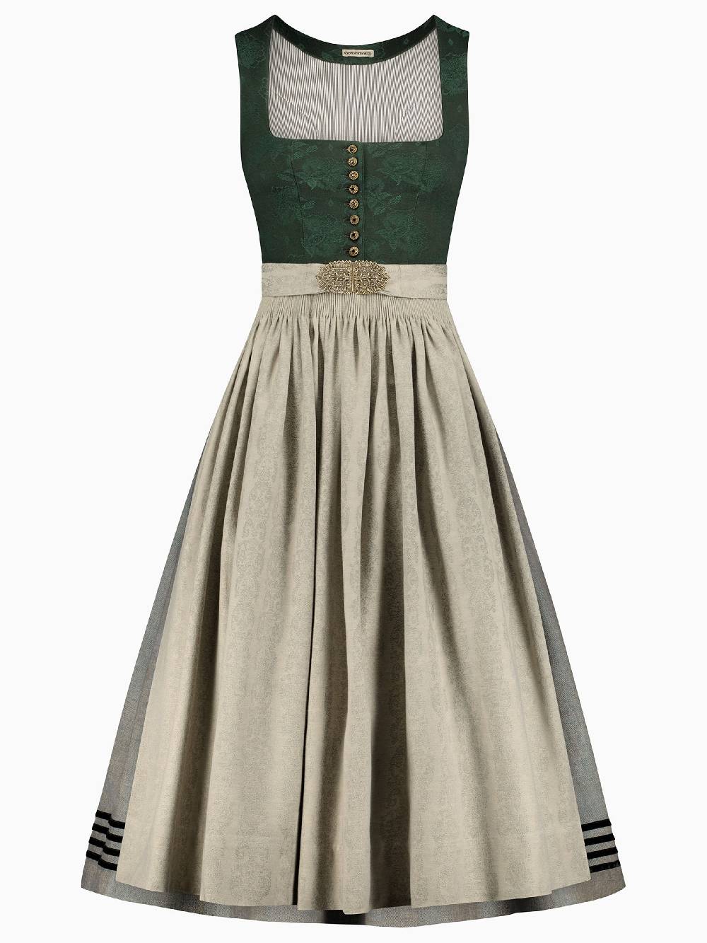Limberry Tannengrünes Dirndl mit Blumen-Muster - MONIKA TANNE Saisonschlussverkauf