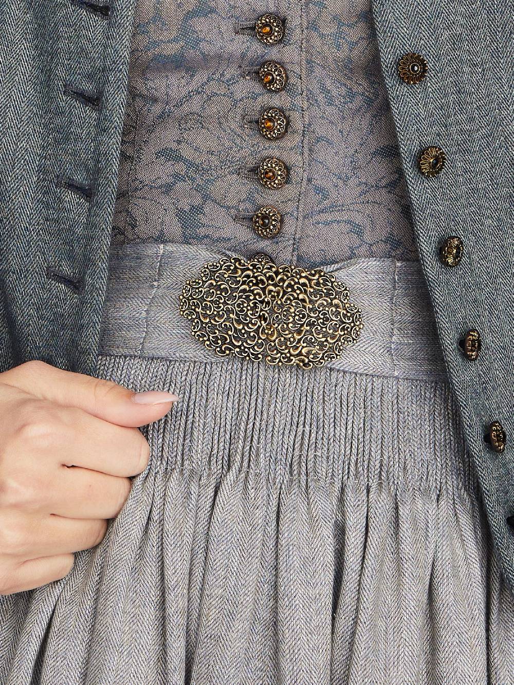 Limberry Nebelblaues Dirndl mit Blumen-Muster - MONIKA NEBELBLAU Cyber Monday