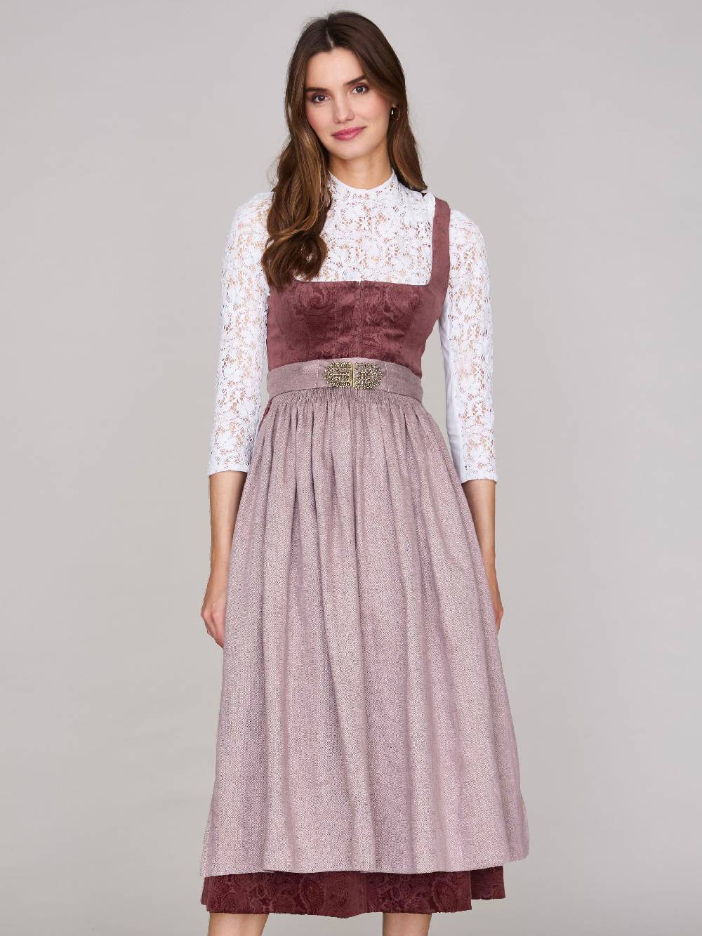 Limberry Reinweiße Drindlbluse mit langen Ärmeln - ERNESTA Weihnachtsangebot