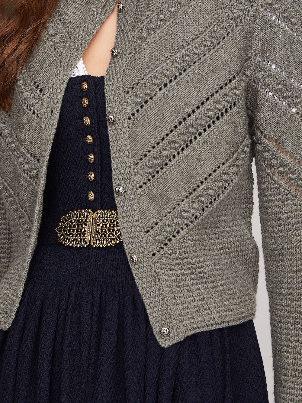 Limberry Thymian-grüne Strickjacke - OPHELIA THYMIAN Große Rabatte