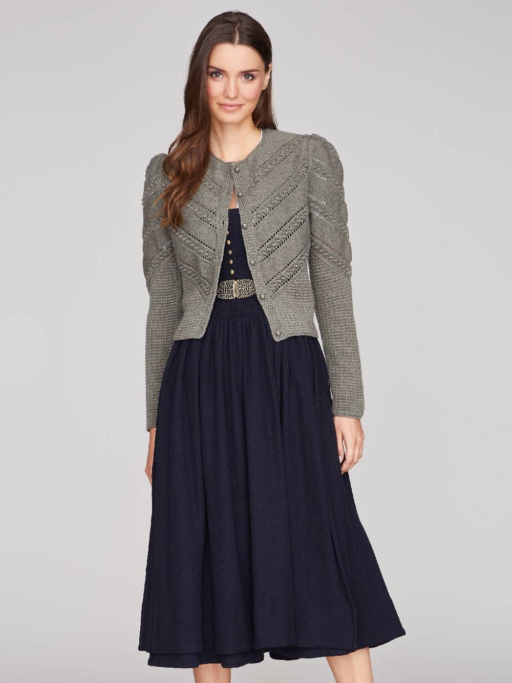 Limberry Thymian-grüne Strickjacke - OPHELIA THYMIAN Große Rabatte