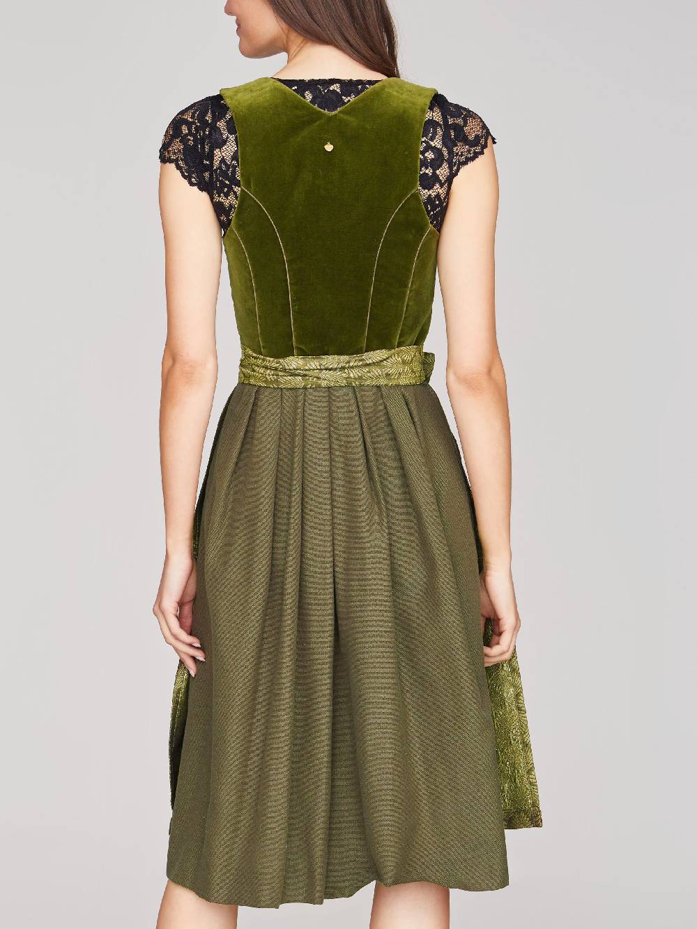 Limberry Olivgrünes Dirndl mit Samt-Mieder - CAMILLA Räumungsverkauf