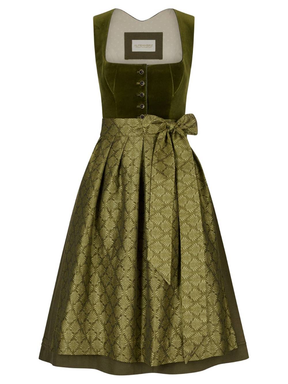 Limberry Olivgrünes Dirndl mit Samt-Mieder - CAMILLA Räumungsverkauf