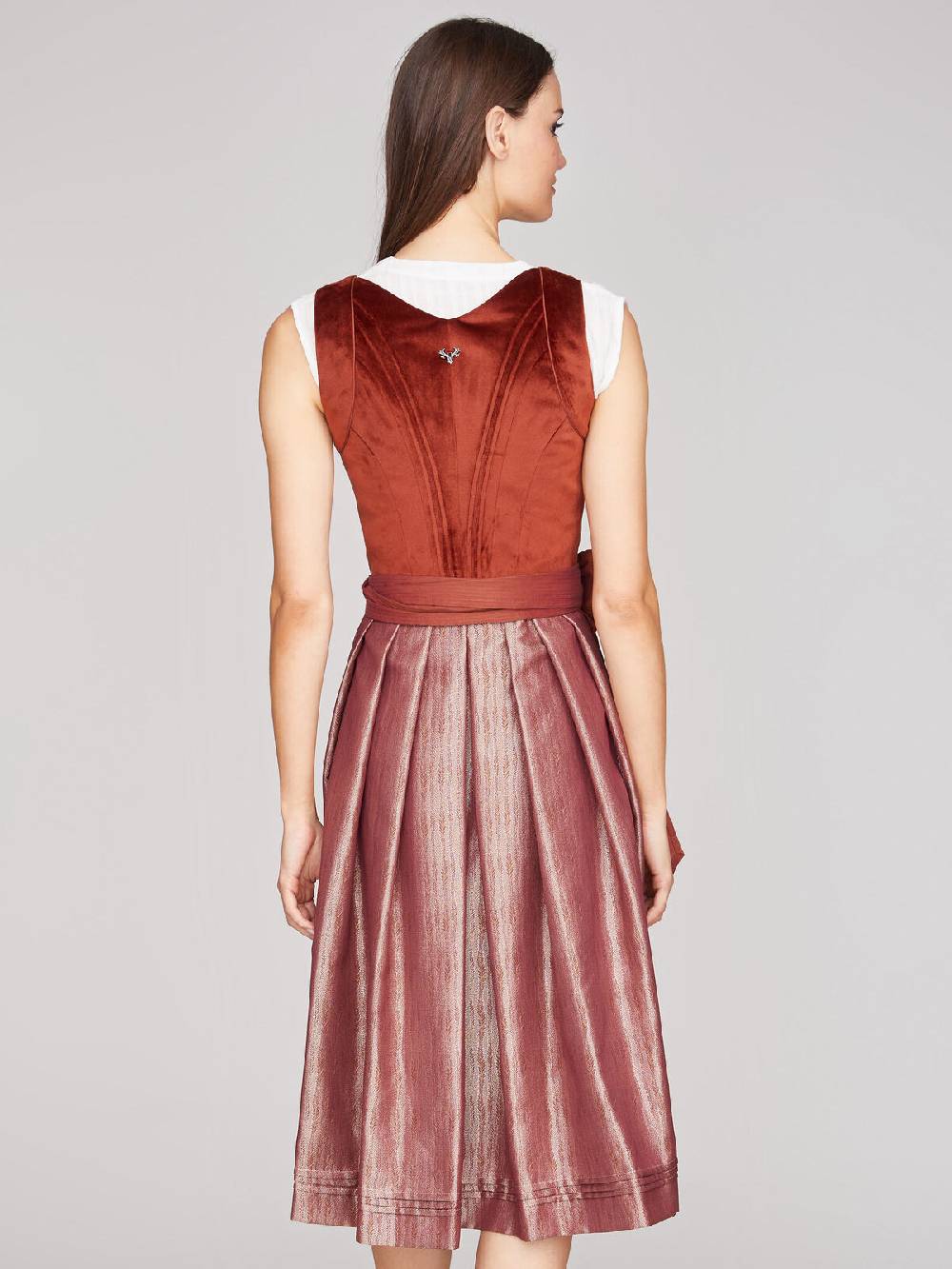 Limberry Rostrotes Dirndl mit Samt Mieder - NELLIE SAFFRON Sonderangebot der Fabrik