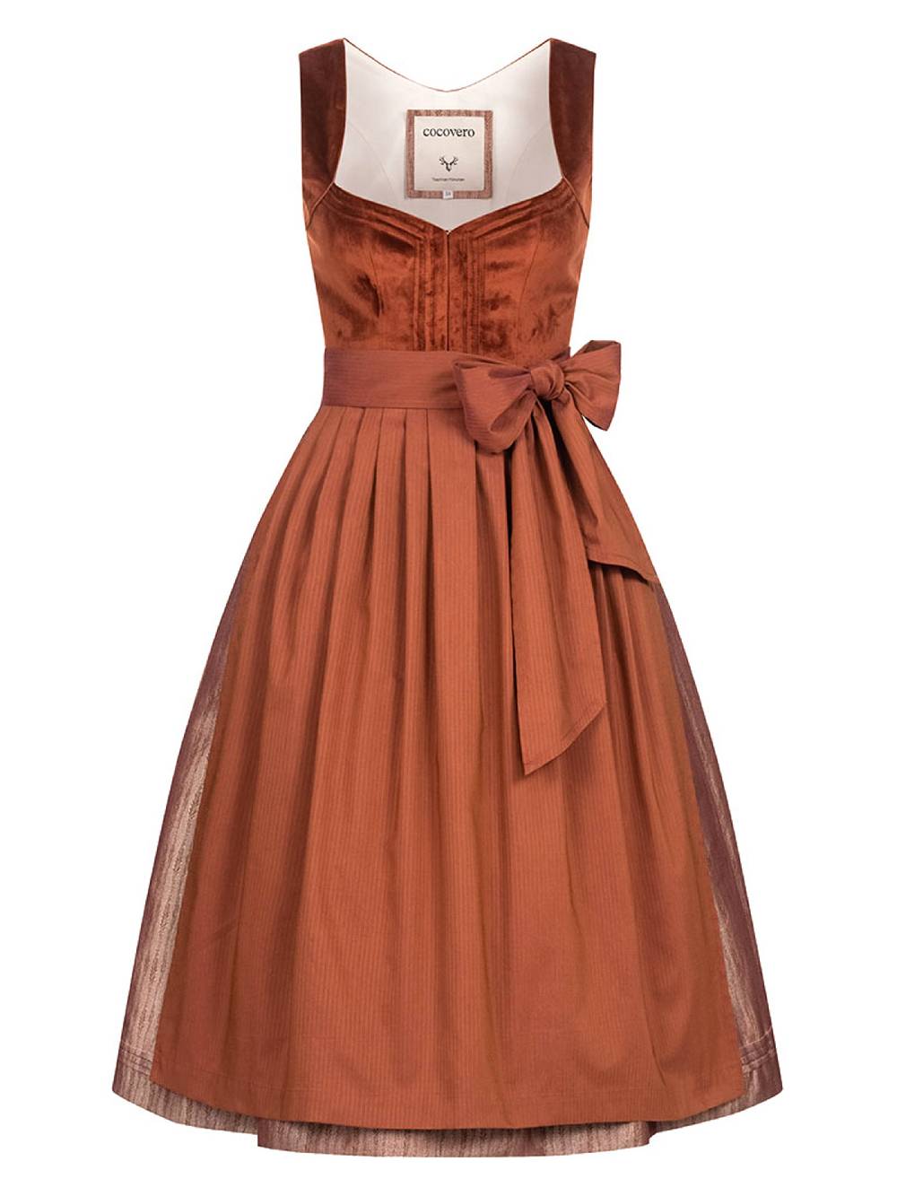 Limberry Rostrotes Dirndl mit Samt Mieder - NELLIE SAFFRON Sonderangebot der Fabrik