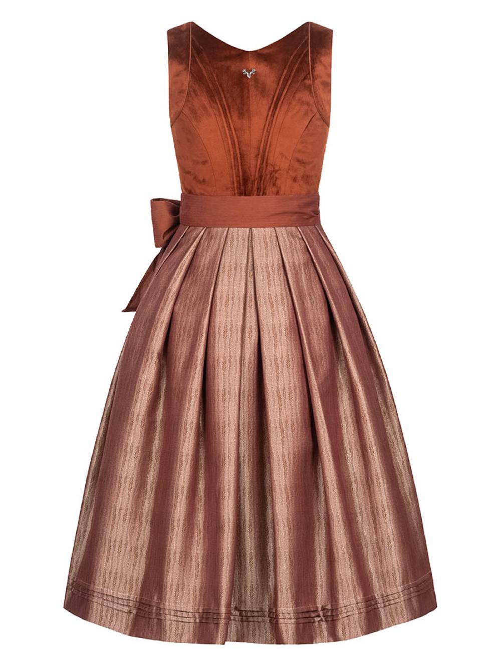 Limberry Rostrotes Dirndl mit Samt Mieder - NELLIE SAFFRON Sonderangebot der Fabrik
