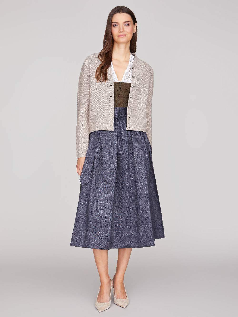 Limberry Olivfarbenes Dirndl - ANTONIA OLIV-ANTHRAZIT Super Rabatt