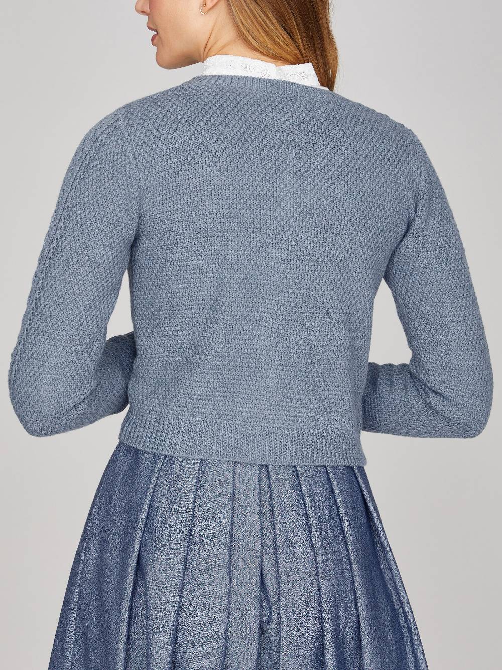 Limberry Rauchblaue Strickjacke - EVI 50% Rabatt mit kostenlosem Versand