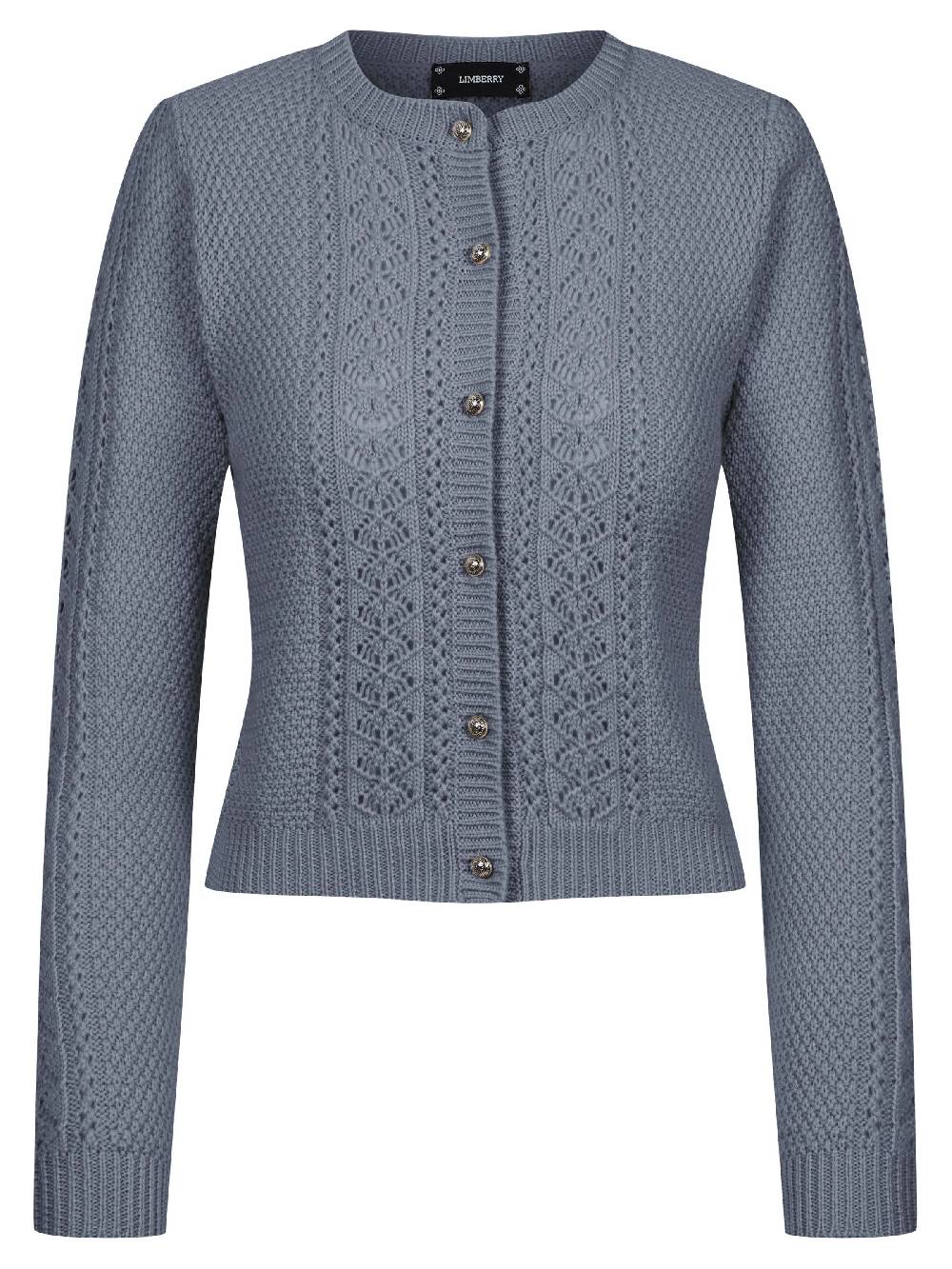 Limberry Rauchblaue Strickjacke - EVI 50% Rabatt mit kostenlosem Versand