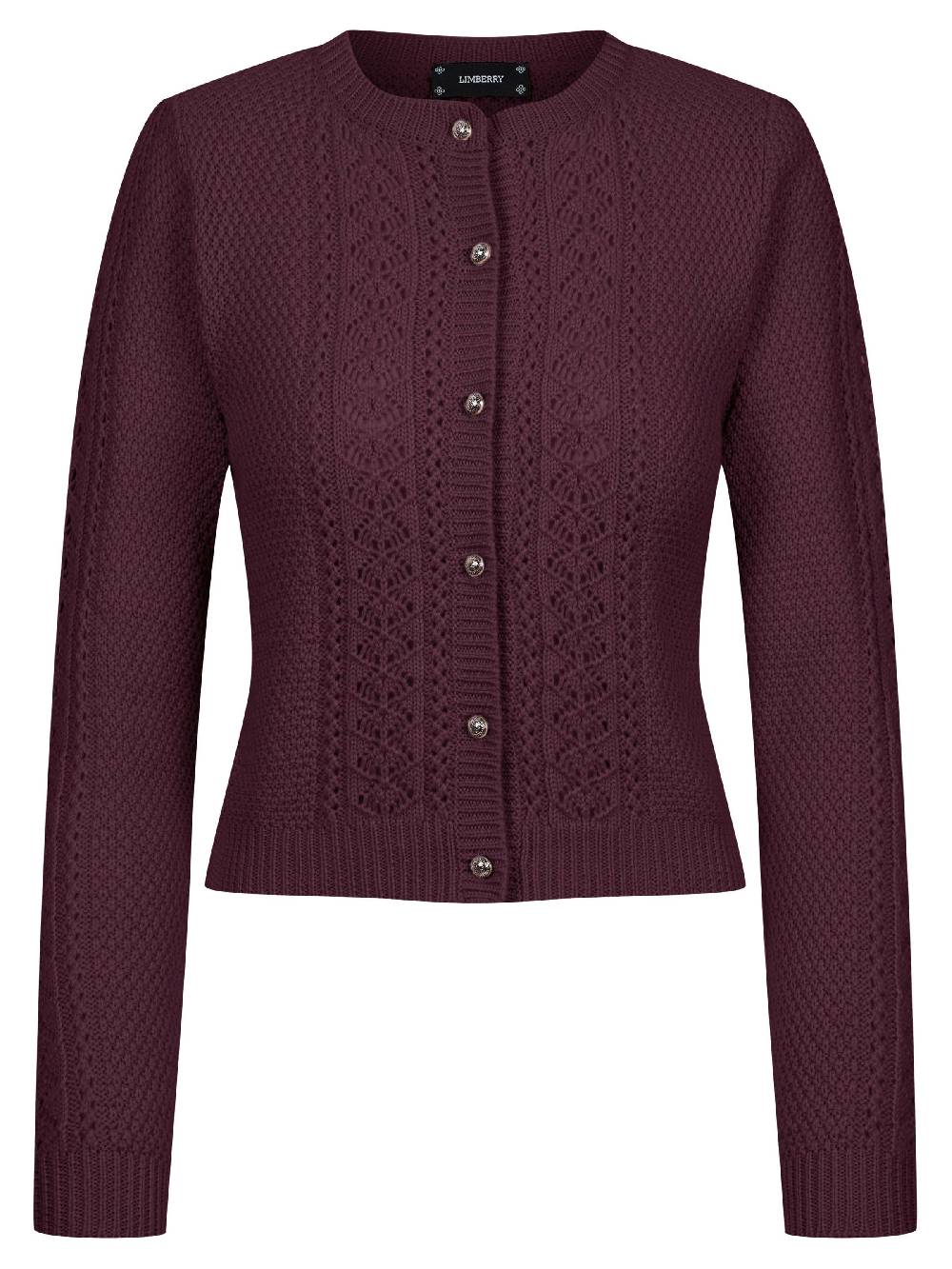 Limberry Himbeerrote Strickjacke - EVI Clearance-Verkauf