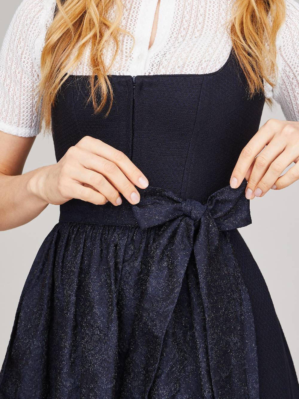 Limberry Dunkelblaues strukturiertes Dirndl - RAVEN MIDNIGHT BLUE 50% Rabatt für begrenzte Zeit