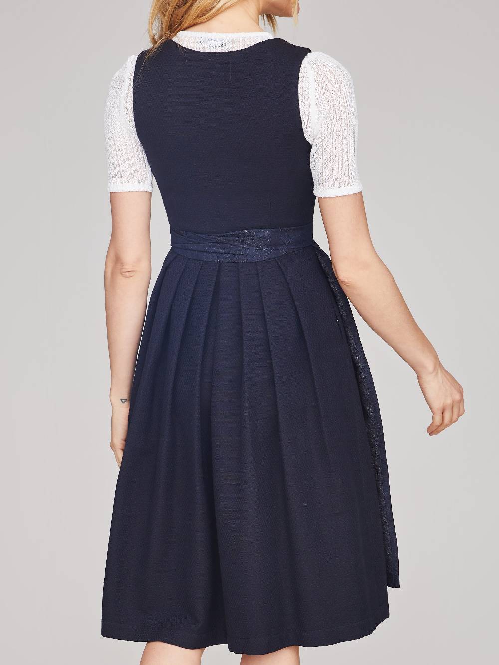 Limberry Dunkelblaues strukturiertes Dirndl - RAVEN MIDNIGHT BLUE 50% Rabatt für begrenzte Zeit