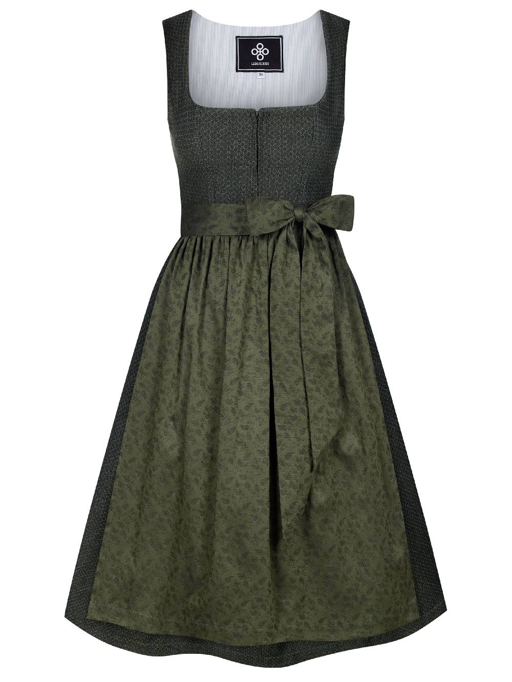 Limberry Dunkelgrünes strukturiertes Dirndl - RAIN DARK GREEN Rabatte dieses Monats