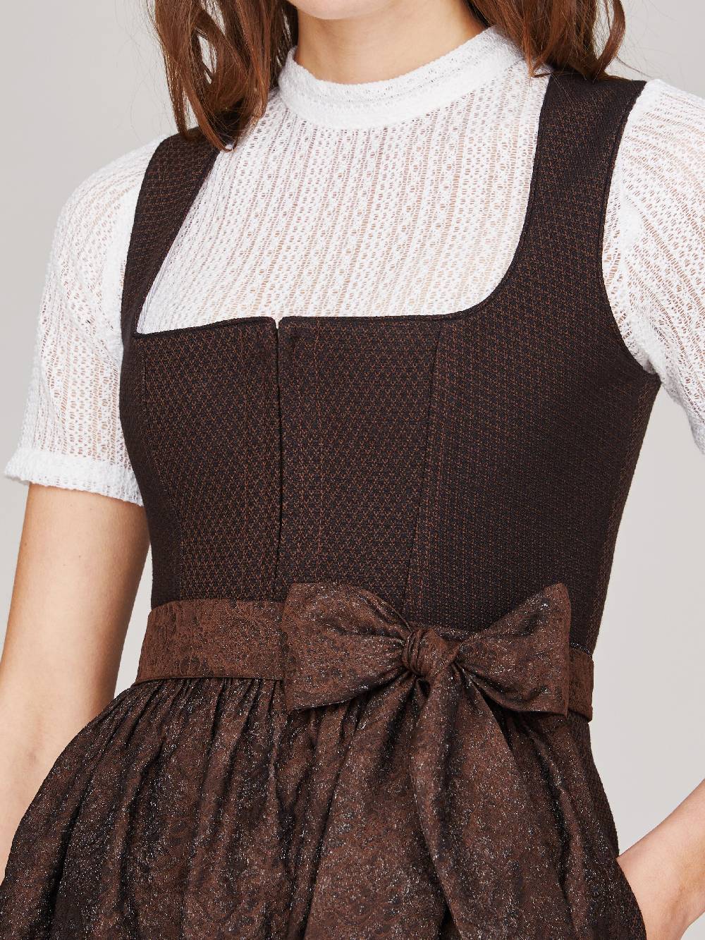 Limberry Dunkelbraunes strukturiertes Dirndl - RAVEN DARK BROWN 2025