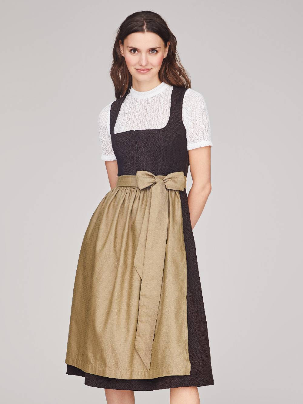 Limberry Dunkelbraunes strukturiertes Dirndl - RAVEN DARK BROWN 2025