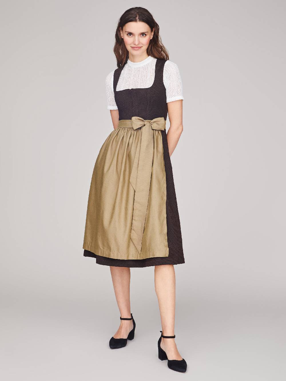 Limberry Dunkelbraunes strukturiertes Dirndl - RAVEN DARK BROWN 2025