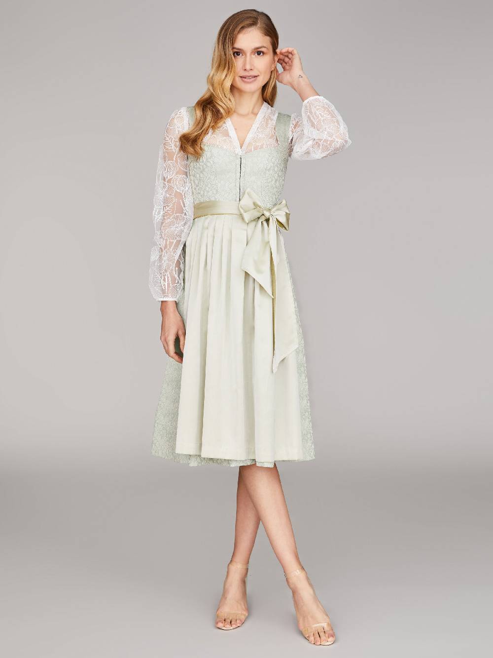 Limberry Hellgrünes Dirndl mit goldenem Muster - ANNELIE FLORAL WATER Angebote