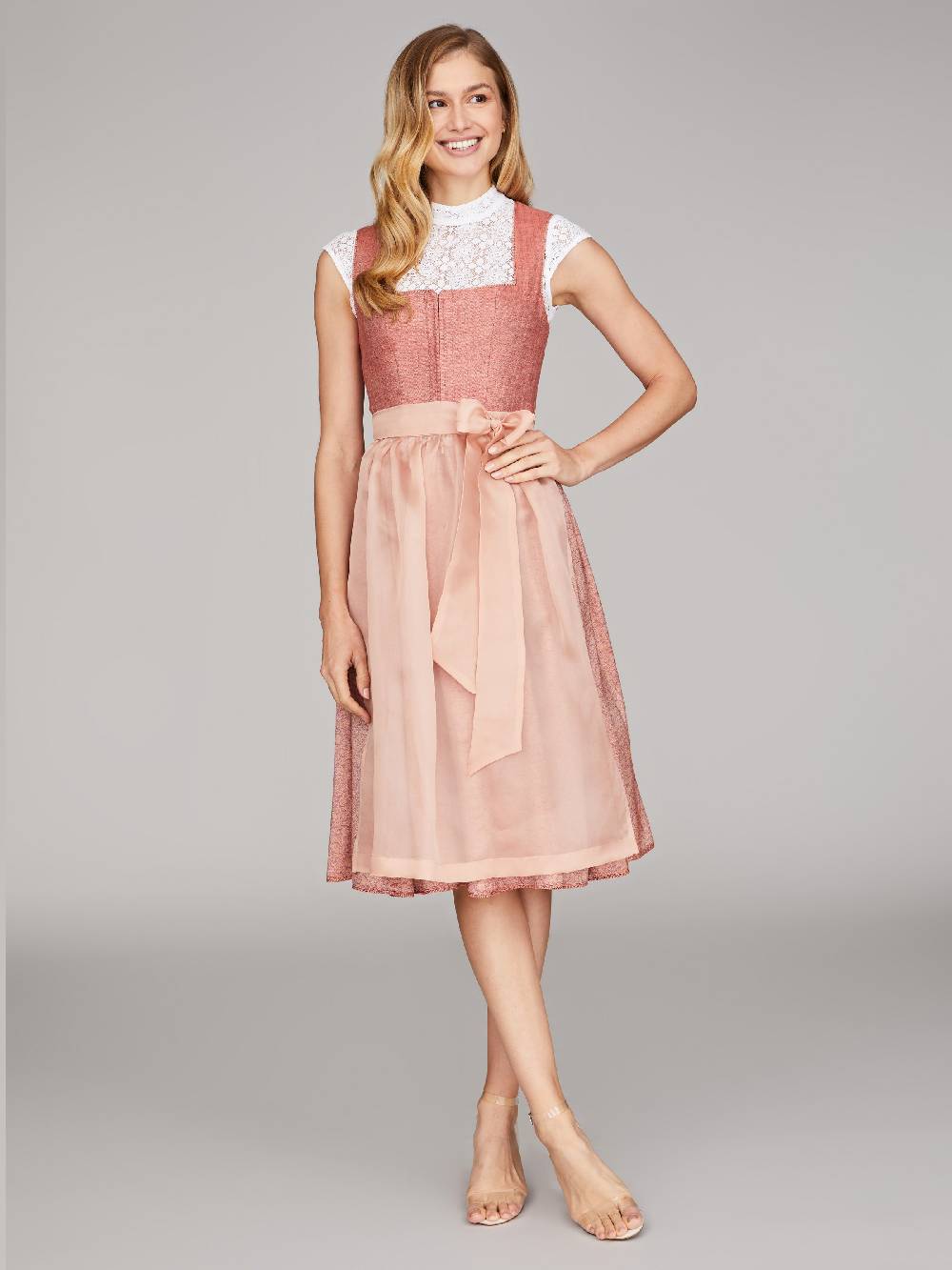 Limberry Rotes Dirndl mit Leinenmieder - ALCAMO ROSTROT Fabrikverkauf