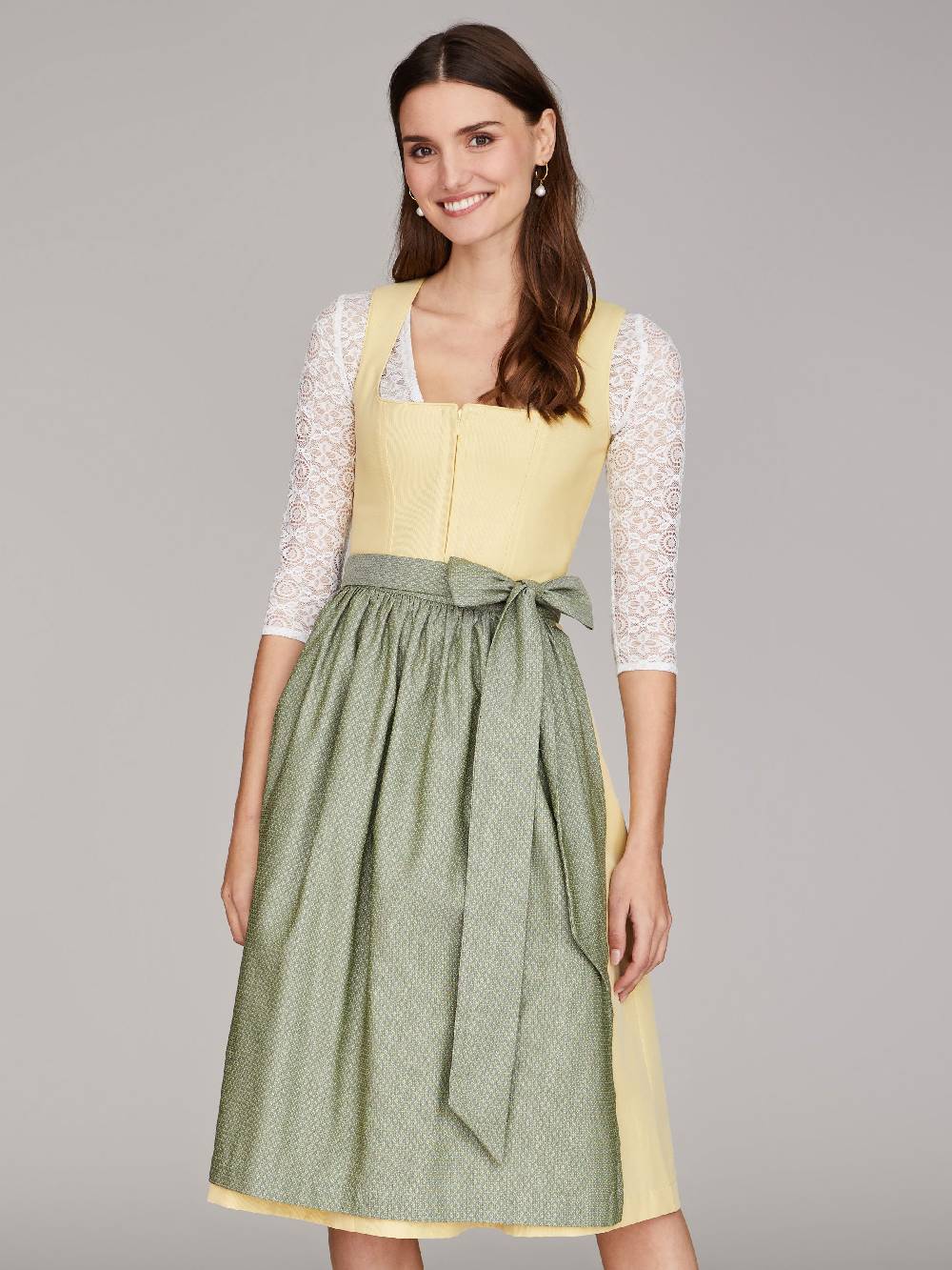 Limberry Hellgelbes Dirndl - ELAINE LIGHT YELLOW Kostenloser Versand