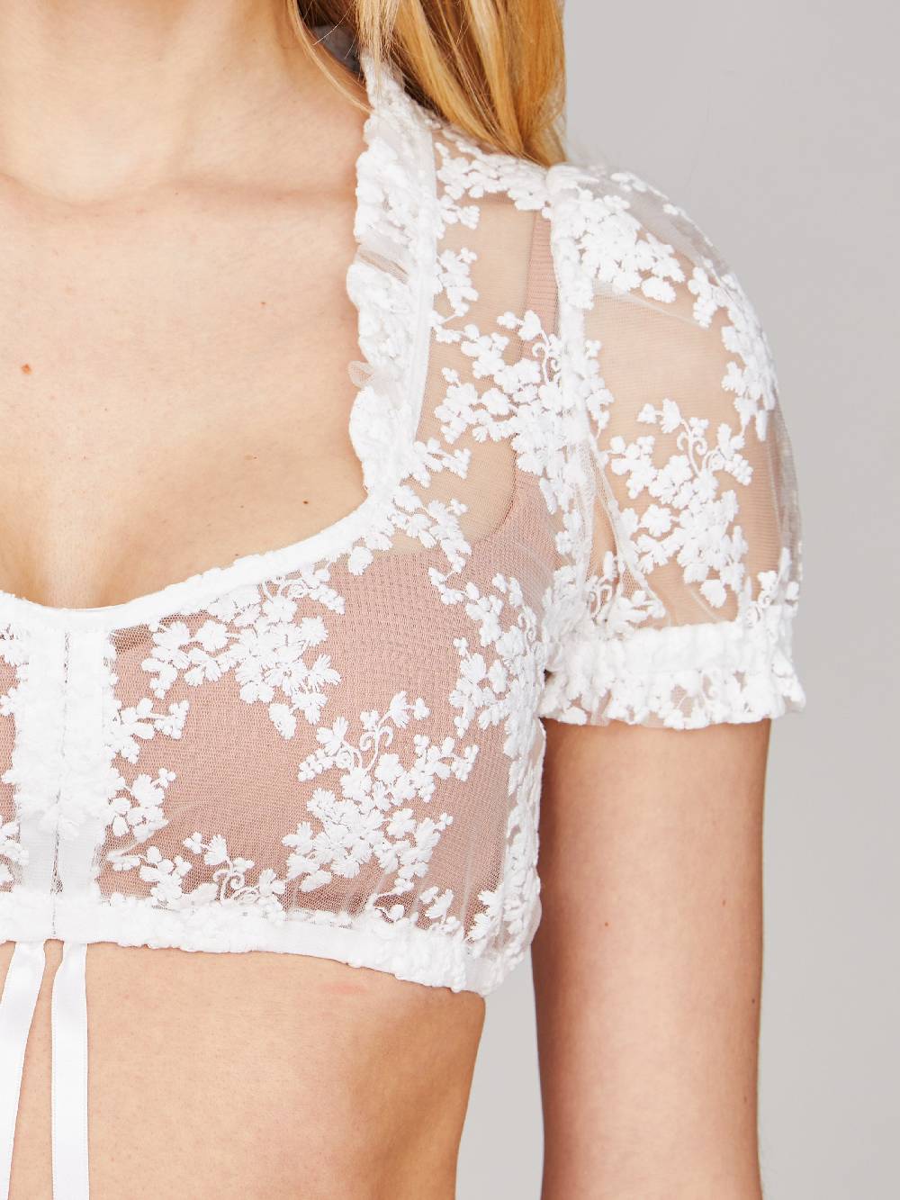 Limberry Dirndlbluse aus Blümchen-Tüll - KITTY Rabatt
