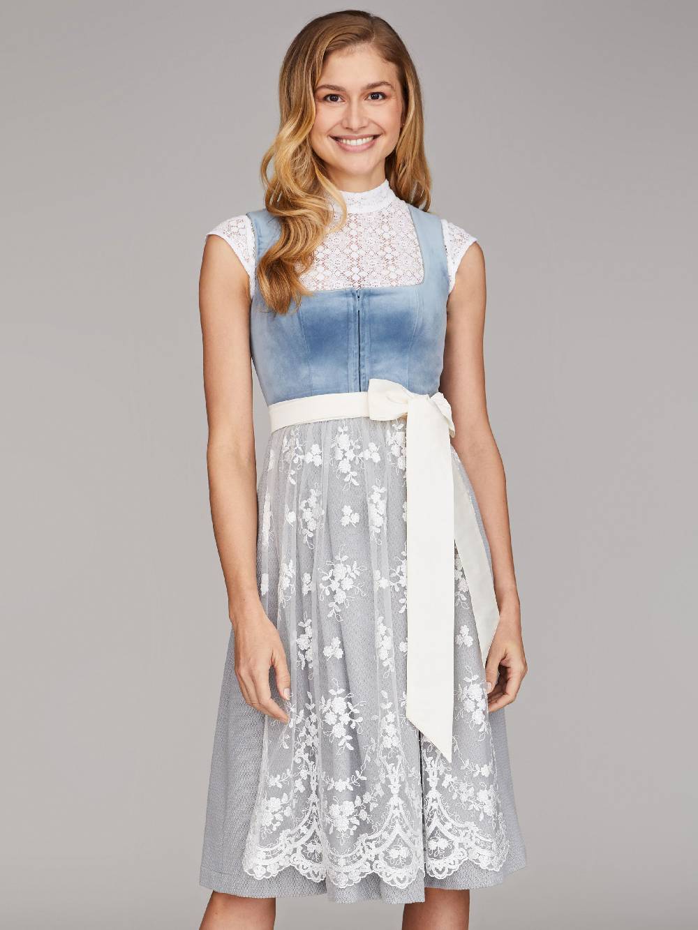 Limberry Mittelblaues Samtdirndl - RUTH VELVET BLUE Günstig kaufen