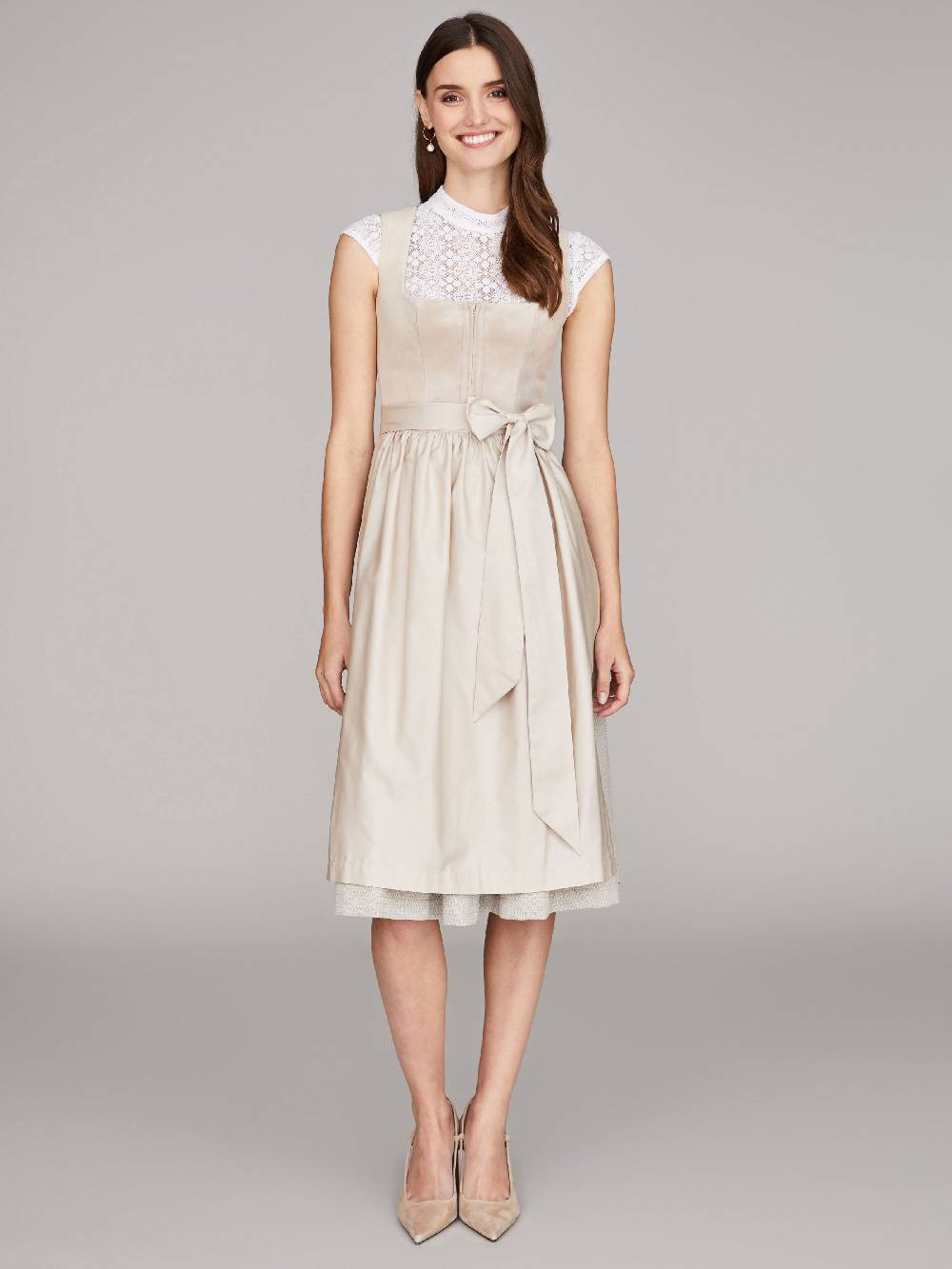 Limberry Beiges Samtdirndl - RUTH SANDSTONE Versandkostenfrei