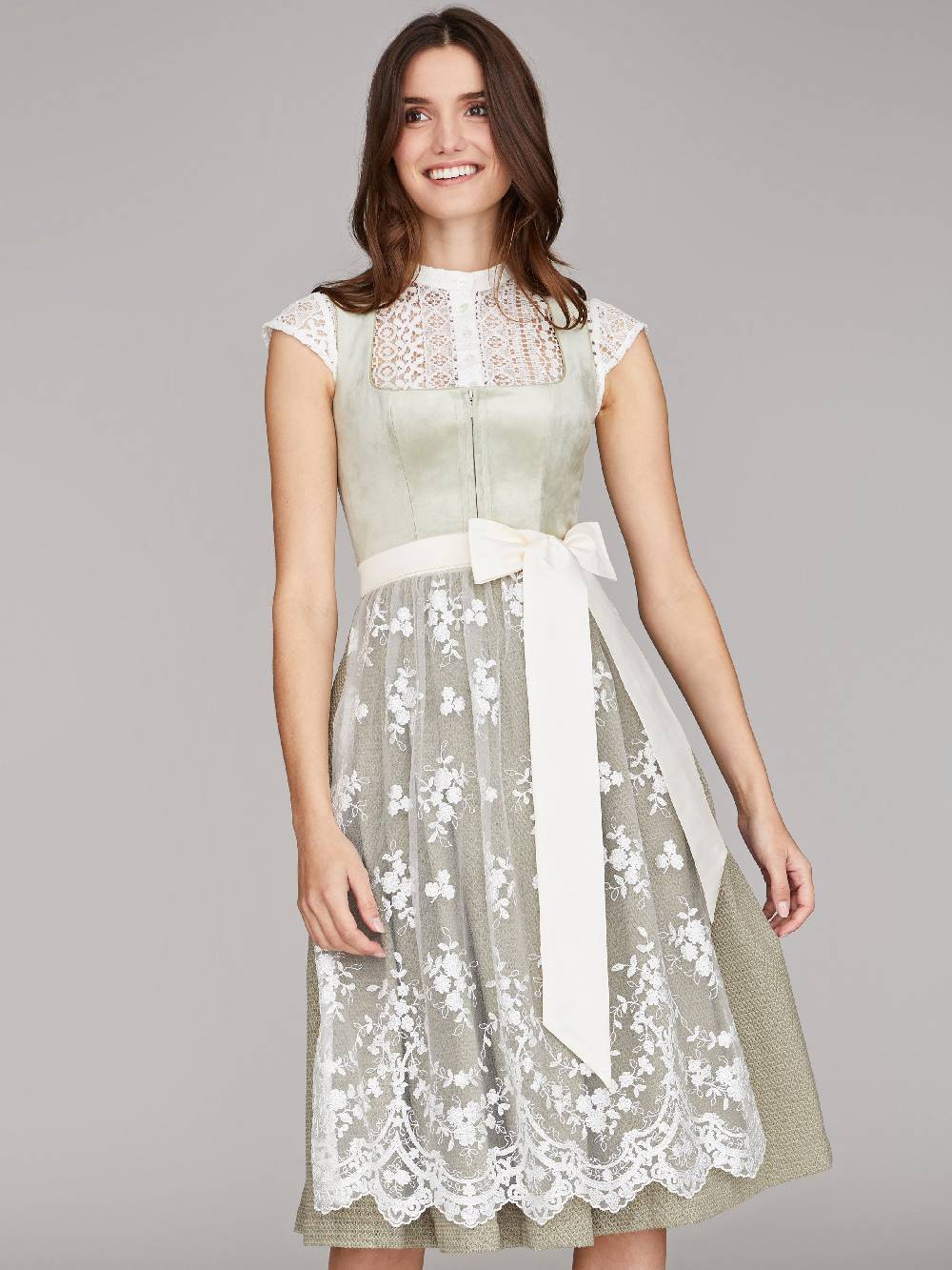 Limberry Salbeigrünes Samtdirndl - RUTH SAGE GREEN Großer Ausverkauf