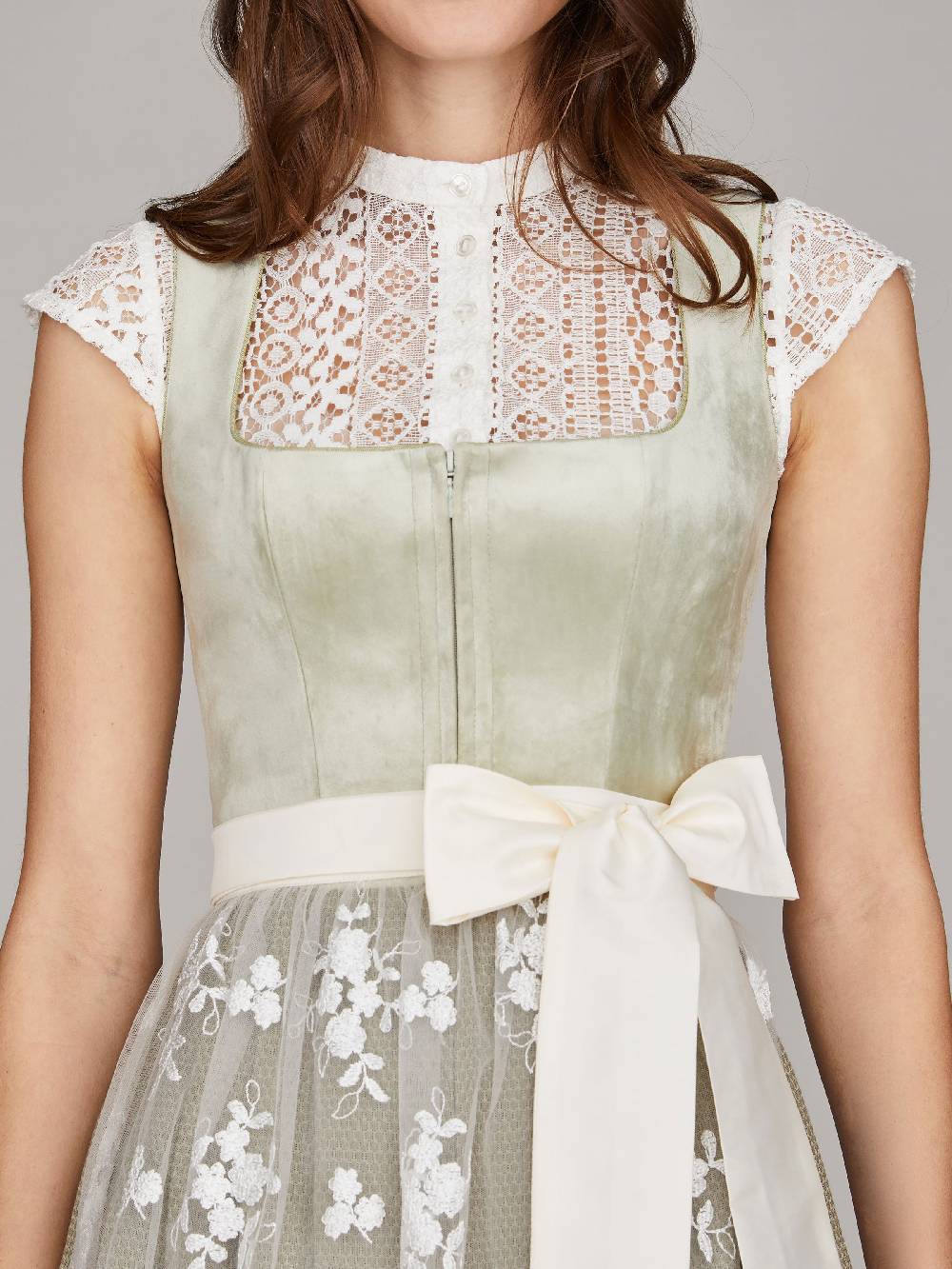 Limberry Salbeigrünes Samtdirndl - RUTH SAGE GREEN Großer Ausverkauf
