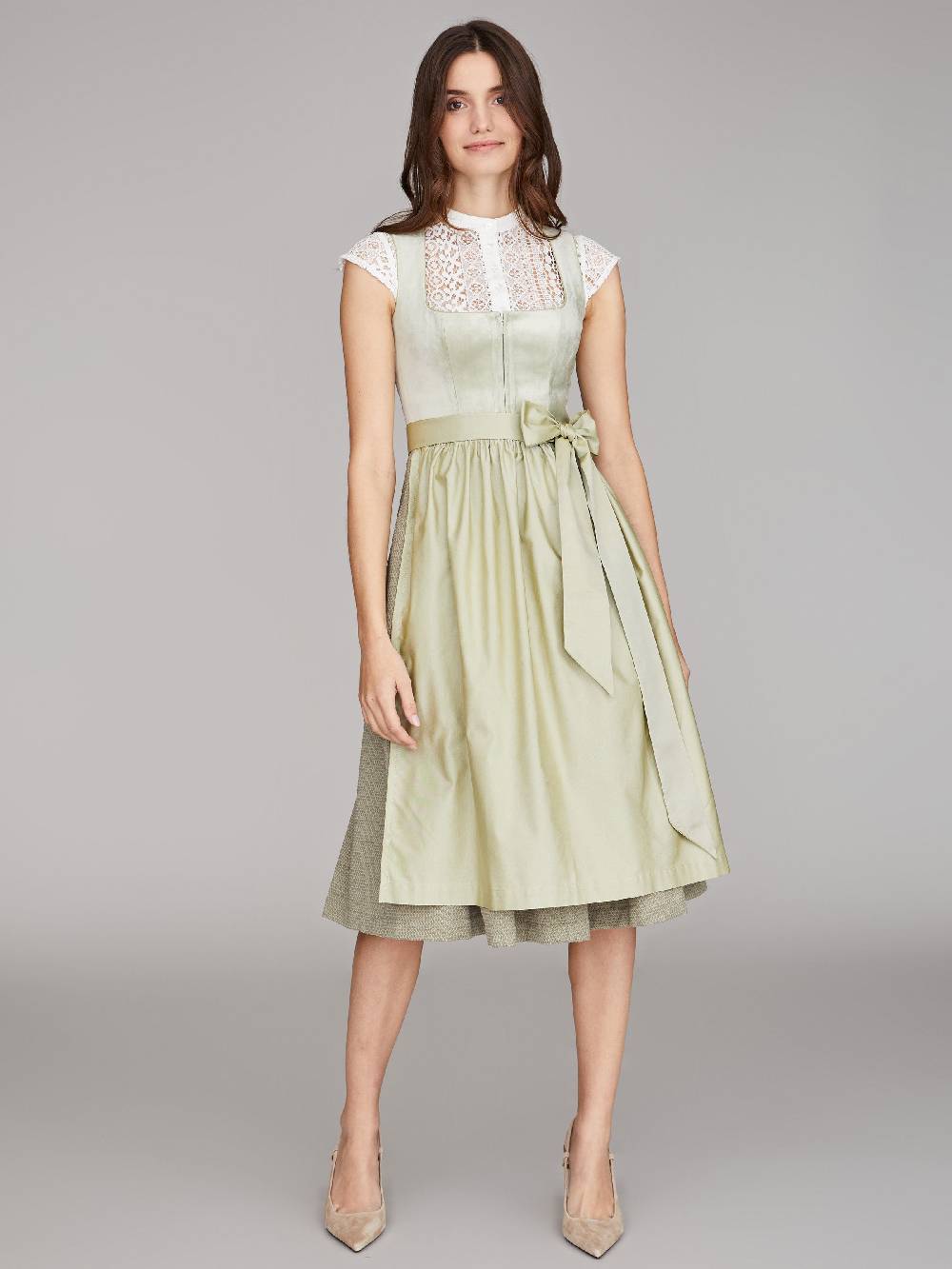 Limberry Salbeigrünes Samtdirndl - RUTH SAGE GREEN Großer Ausverkauf