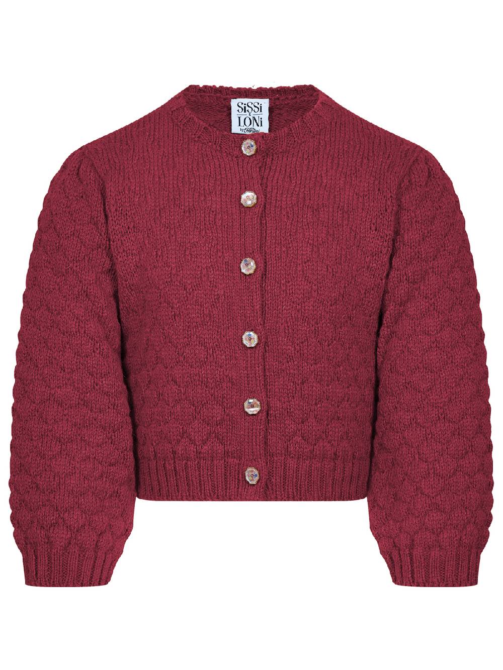 Limberry Dunkelrote Strickjacke für Kinder - INGE DUNKELROT Saisonschlussverkauf