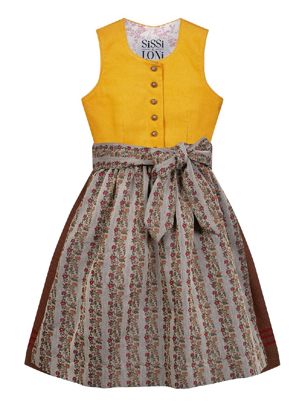 Limberry Senf-farbenes Kinderdirndl mit Schürze - SISSI SENF Valentinstagsangebot