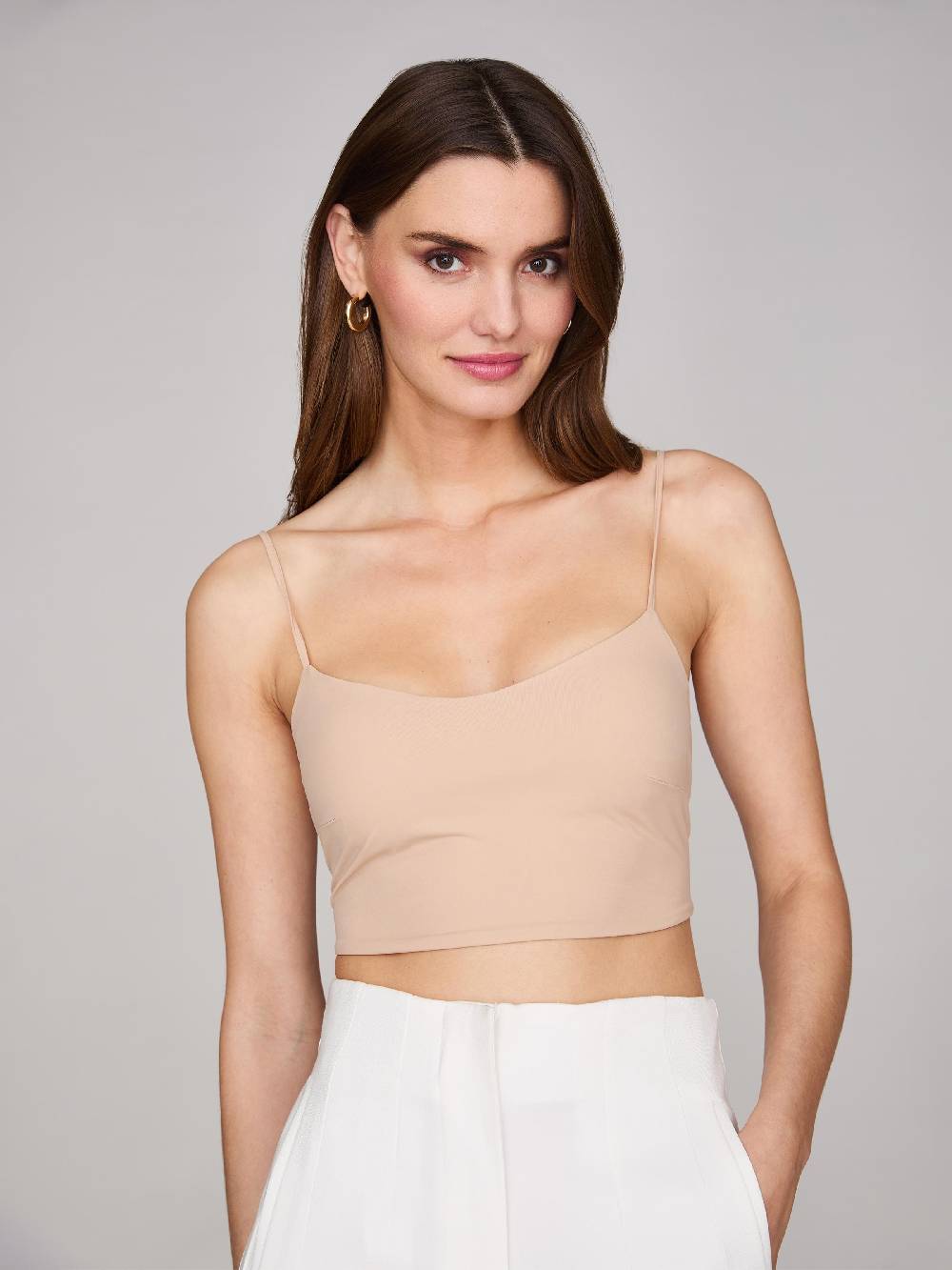 Limberry Nudefarbenes Croptop mit Spaghettiträgern - PAGE Kauf eins, bekomm eins gratis
