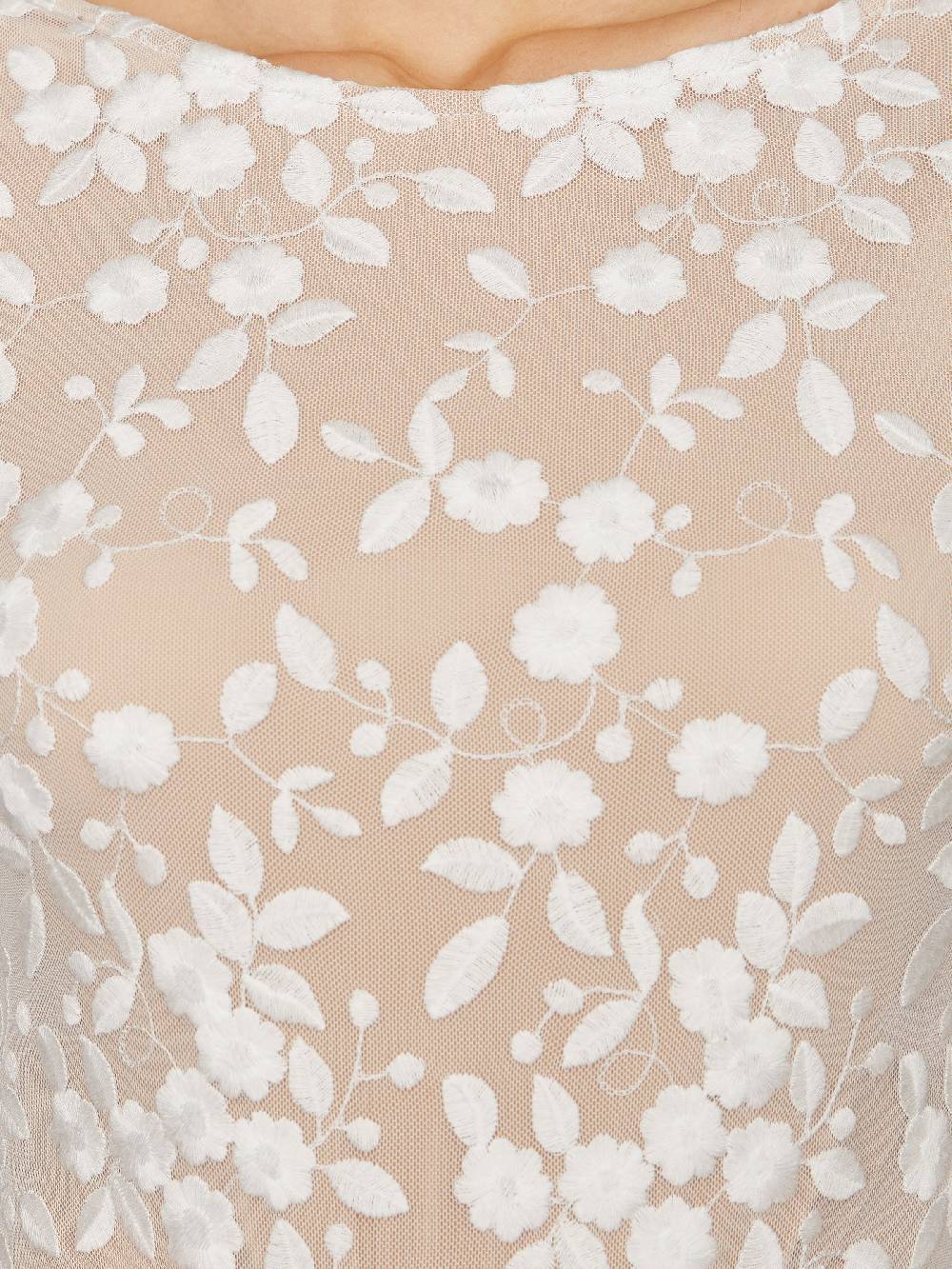 Limberry Langärmliger Braut-Body mit Blumen-Spitze und tiefem Rücken - SCARLET Kostenlose Rückgabe