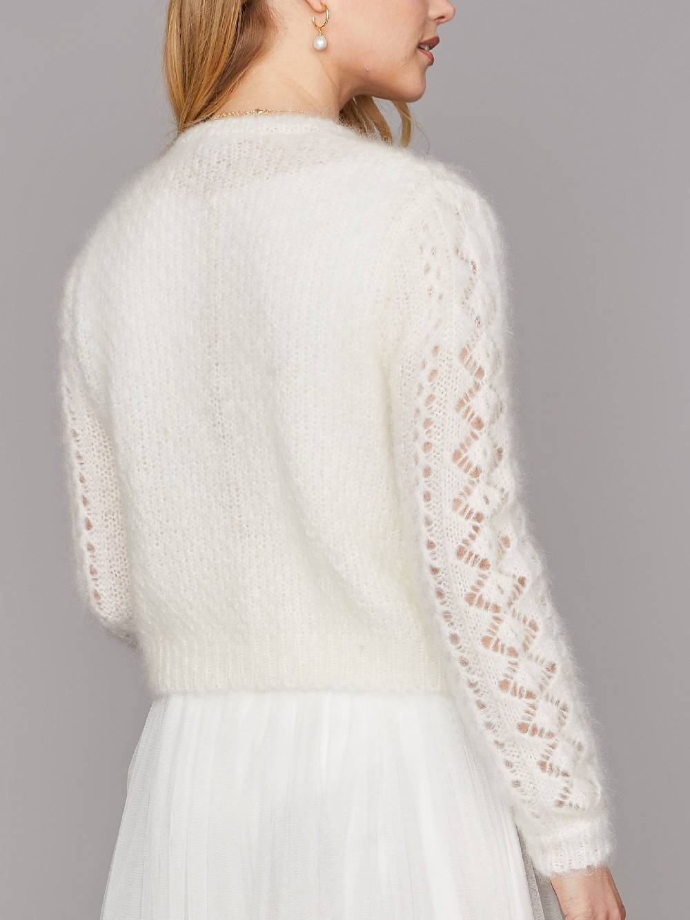 Limberry Braut-Strickjacke aus Mohair mit Perlenknöpfe - FLORA Bis zu 50% Rabatt
