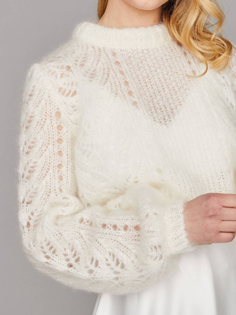 Limberry Braut-Pullover aus Mohair mit Ajourmuster - CLEO Bis zu 60% Rabatt