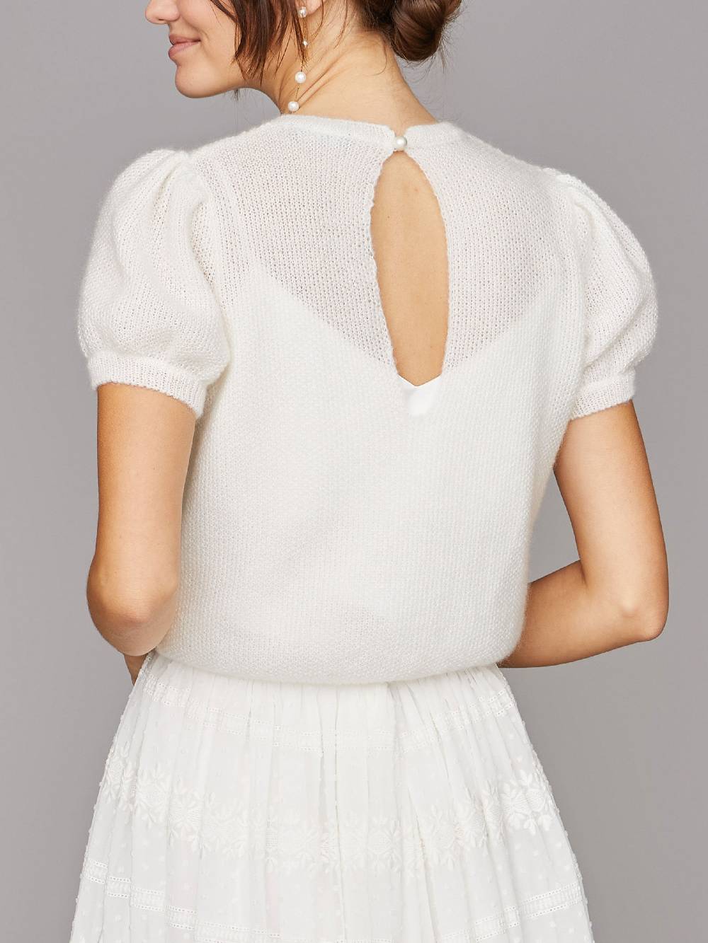 Limberry Kurzärmliger Braut-Pullover aus Mohair - MAE Discount Store für neue Produkte