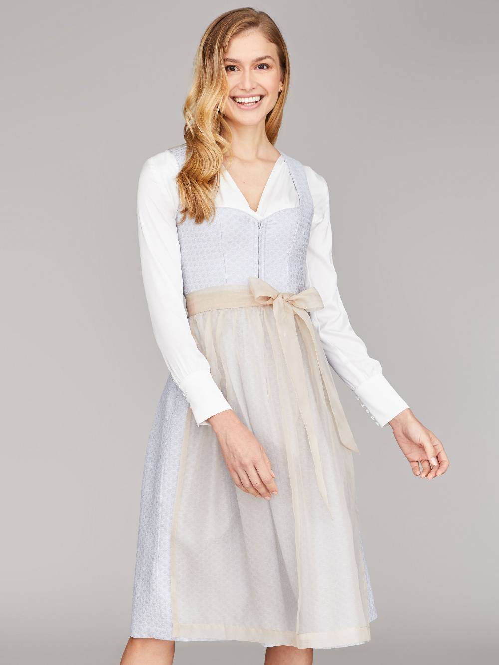 Limberry Organza Seidenschürze in Beige - LENE Versandkostenfrei