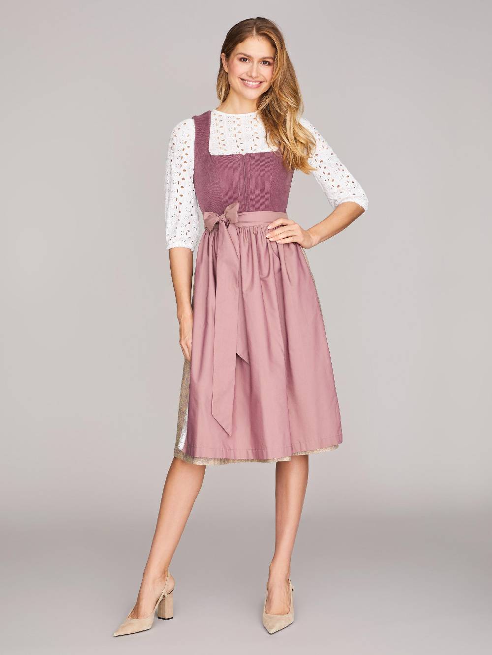 Limberry Pflaumen-farbenes Dirndl mit Cord-Mieder - CAMILLE FADED PLUM Letzte 2 Tage