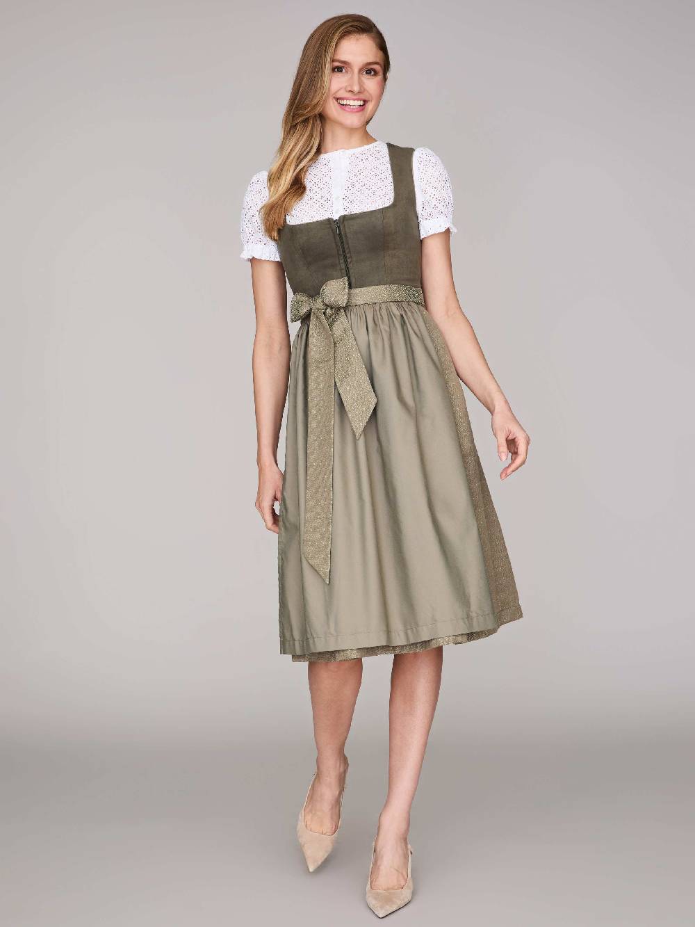 Limberry Moosgrünes Dirndl mit Velours-Mieder - ISOBEL MOSSY GREEN 2025
