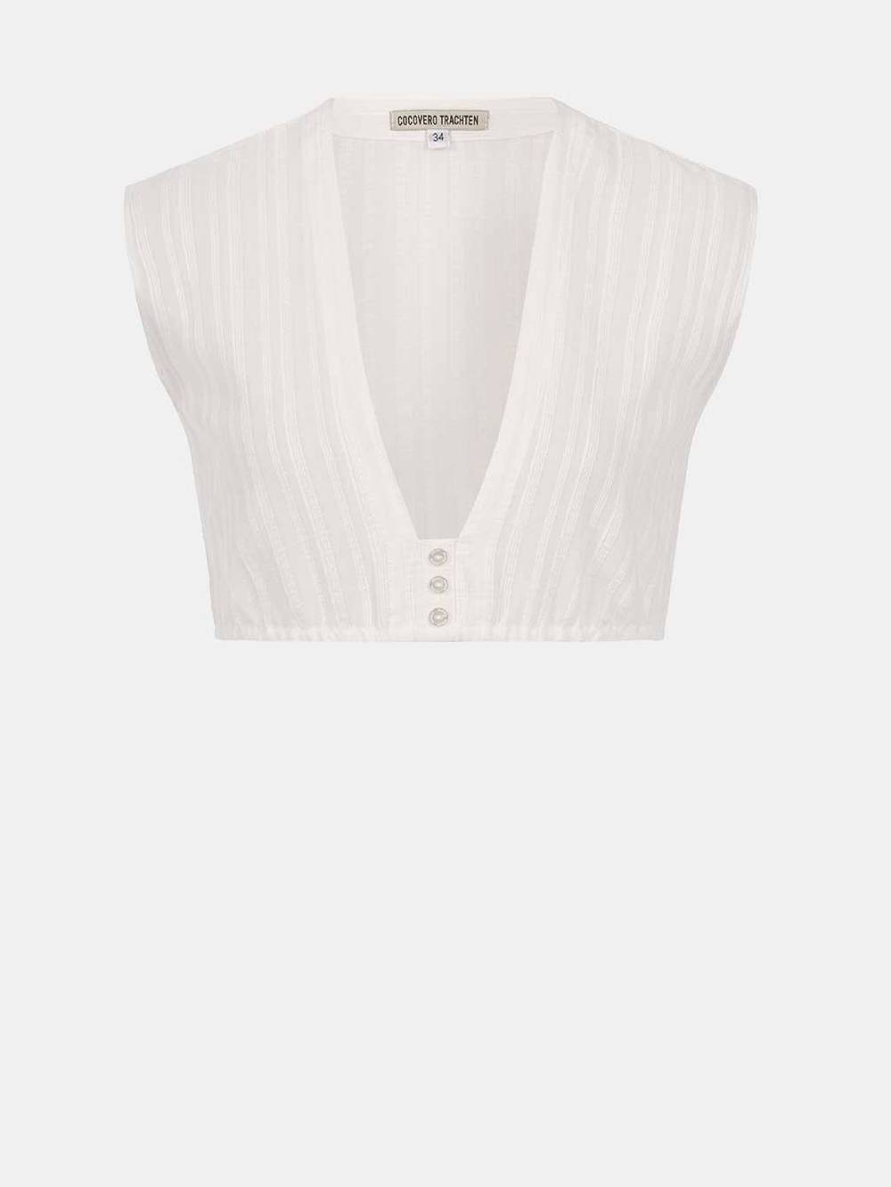 Limberry Weiße Dirndlbluse - KELLY STRIPPED COTTON WHITE Kostenloser Versand