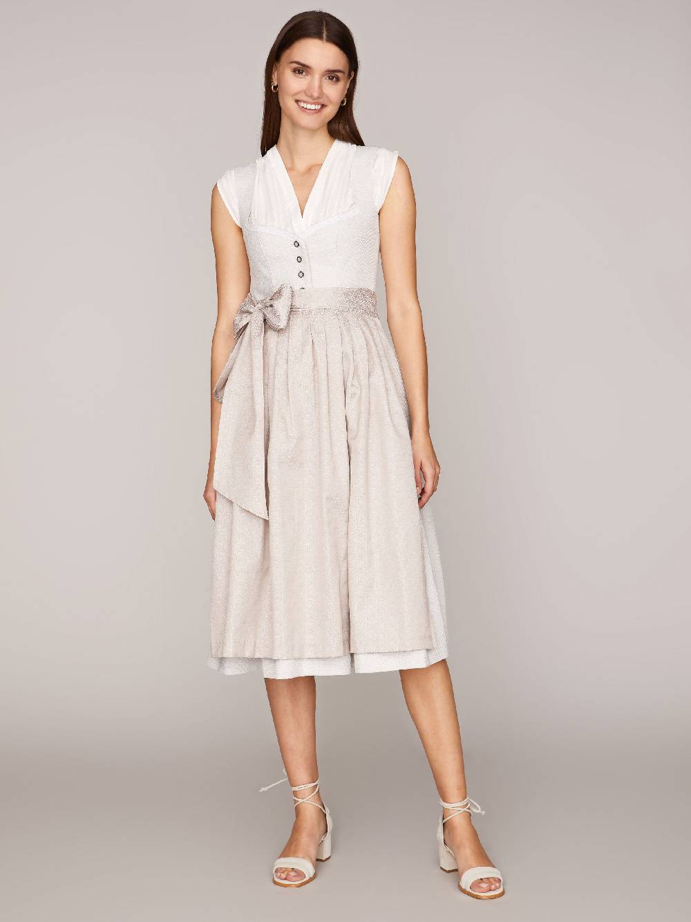 Limberry Weiße Dirndlbluse - KELLY STRIPPED COTTON WHITE Kostenloser Versand