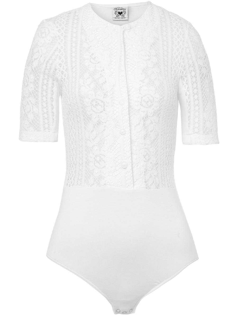 Limberry Weißer Trachtenbody mit floralem Muster - CHIQUITA Flash Sale