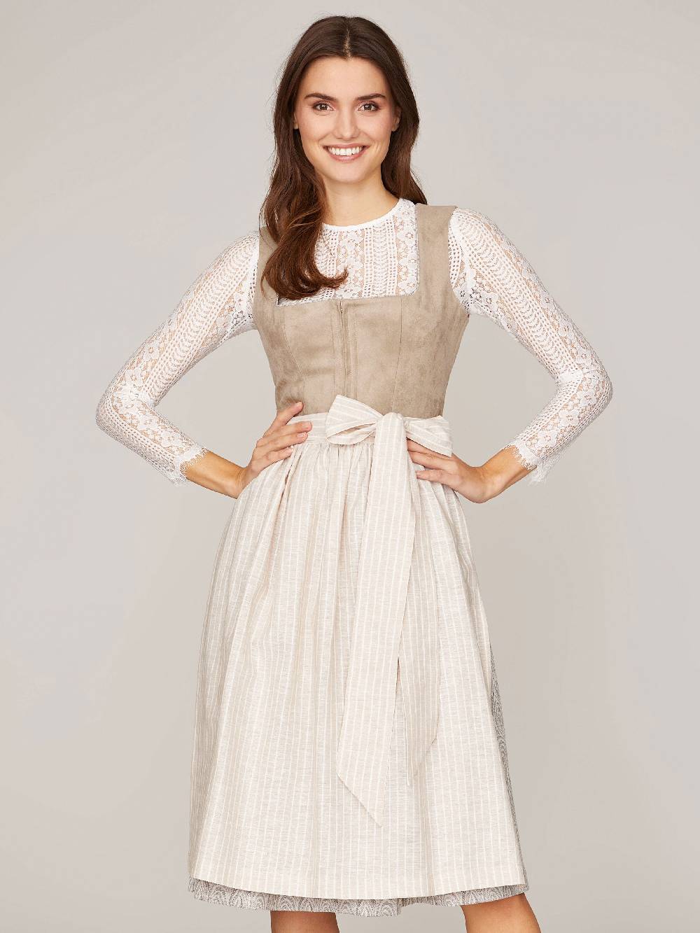Limberry Hellbeiges Dirndl im Animalprint - KIRA SAND Exklusivangebot