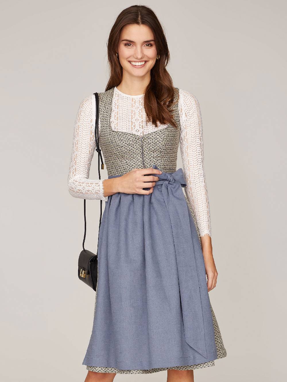 Limberry Beige-Blaues Dirndl - ANNE SMOKE BLUE Valentinstagsangebot