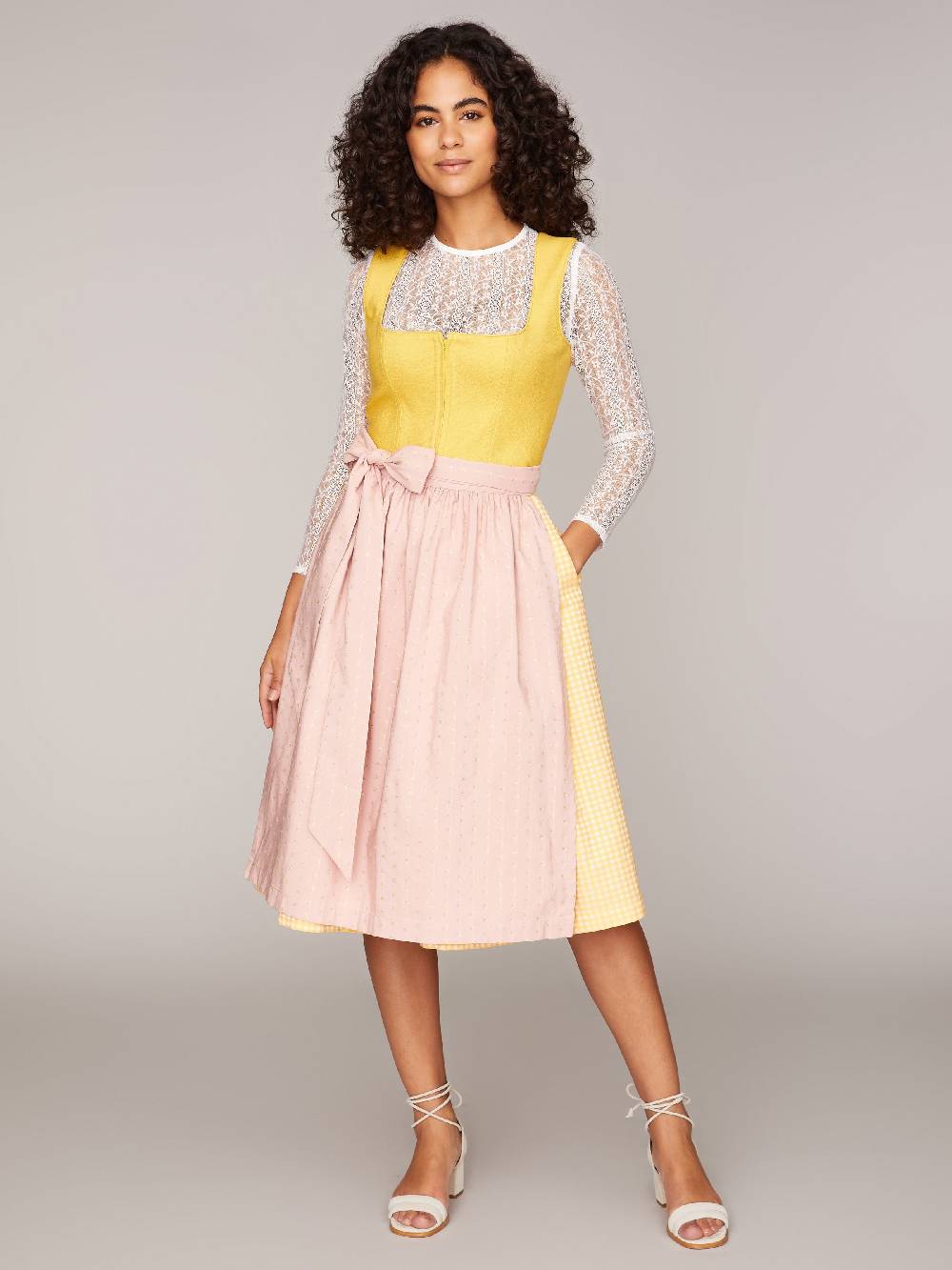 Limberry Gelbes Dirndl mit Leinen-Mieder - MIRANDA YELLOW Heißer Verkauf